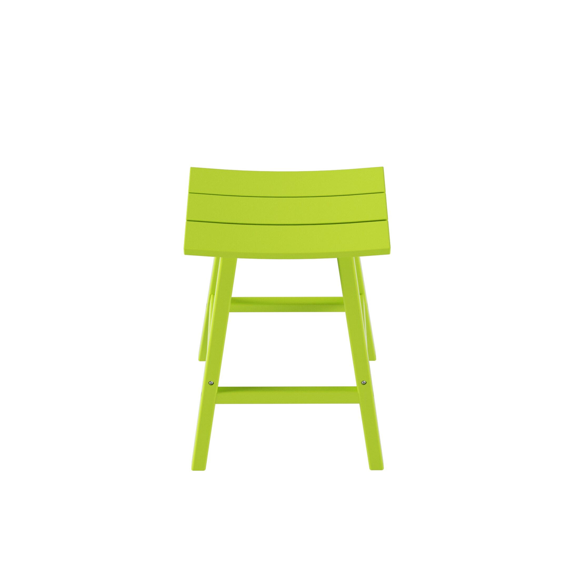Polytrends  Laguna Hdpe All Weather Outdoor Patio 29" Saddle Seat Bar Stool Lime