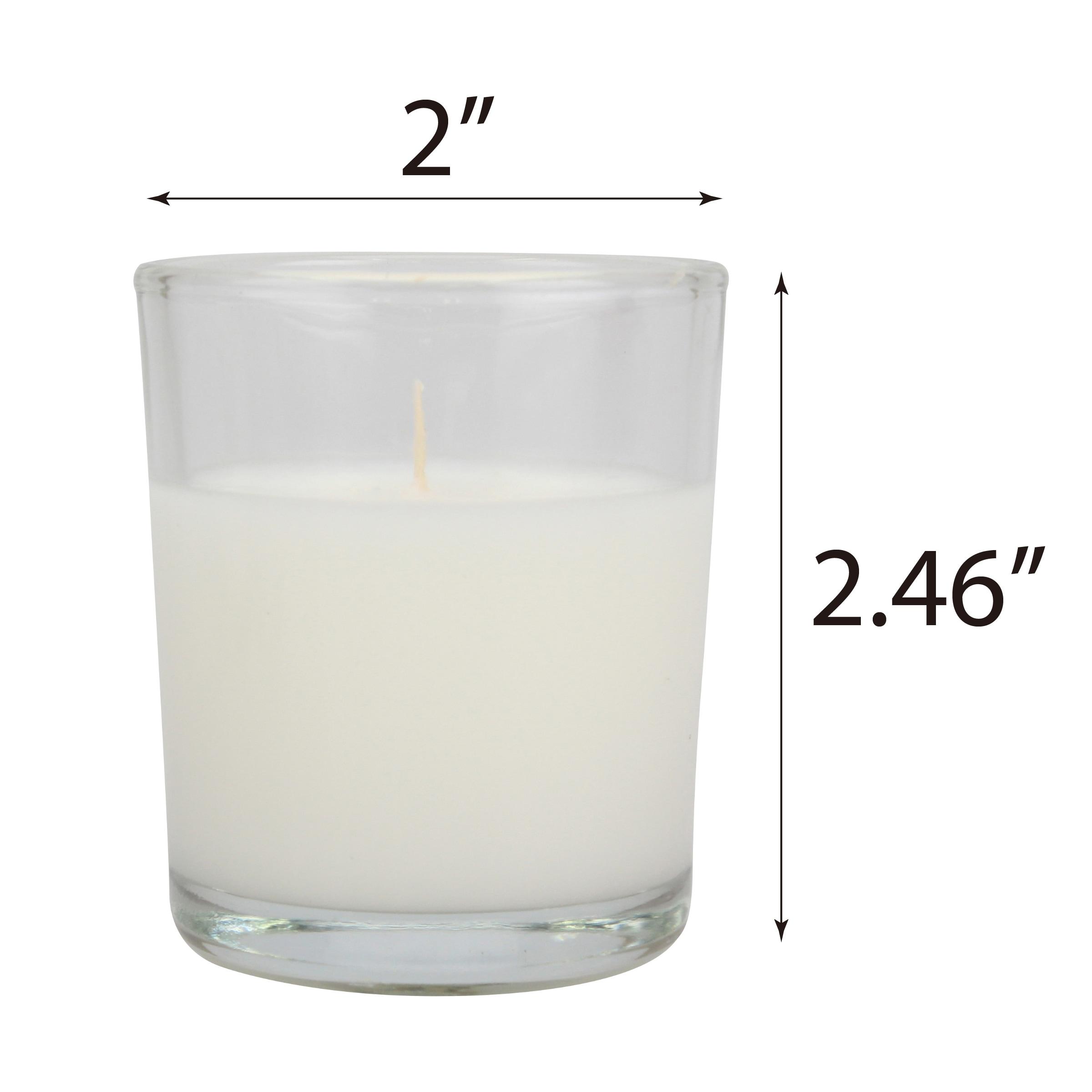 48ct Unscented Clear Glass Wax Filled Votive Candles White - Stonebriar Collection: Traditional Style, Machine-Poured, 15hr Burn Time