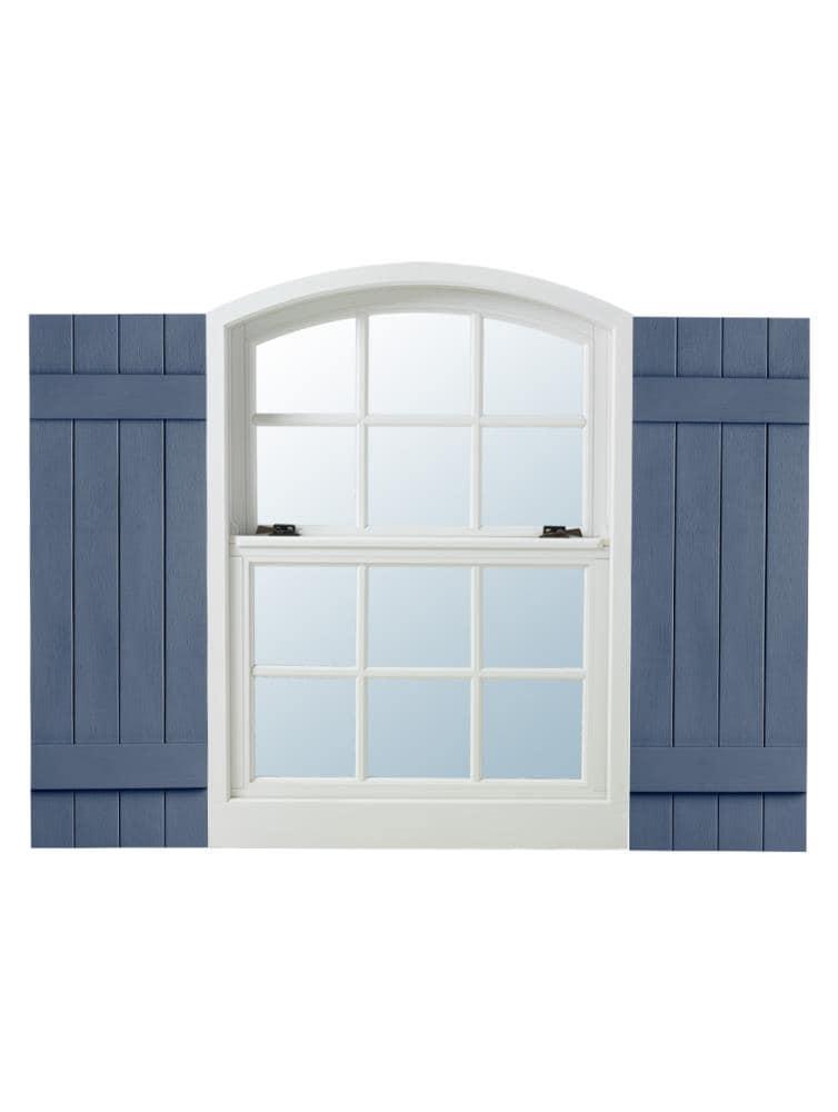 Alpha Shutters Four Board and Batten Closed Vinyl Shutters Pair (Set of 2)