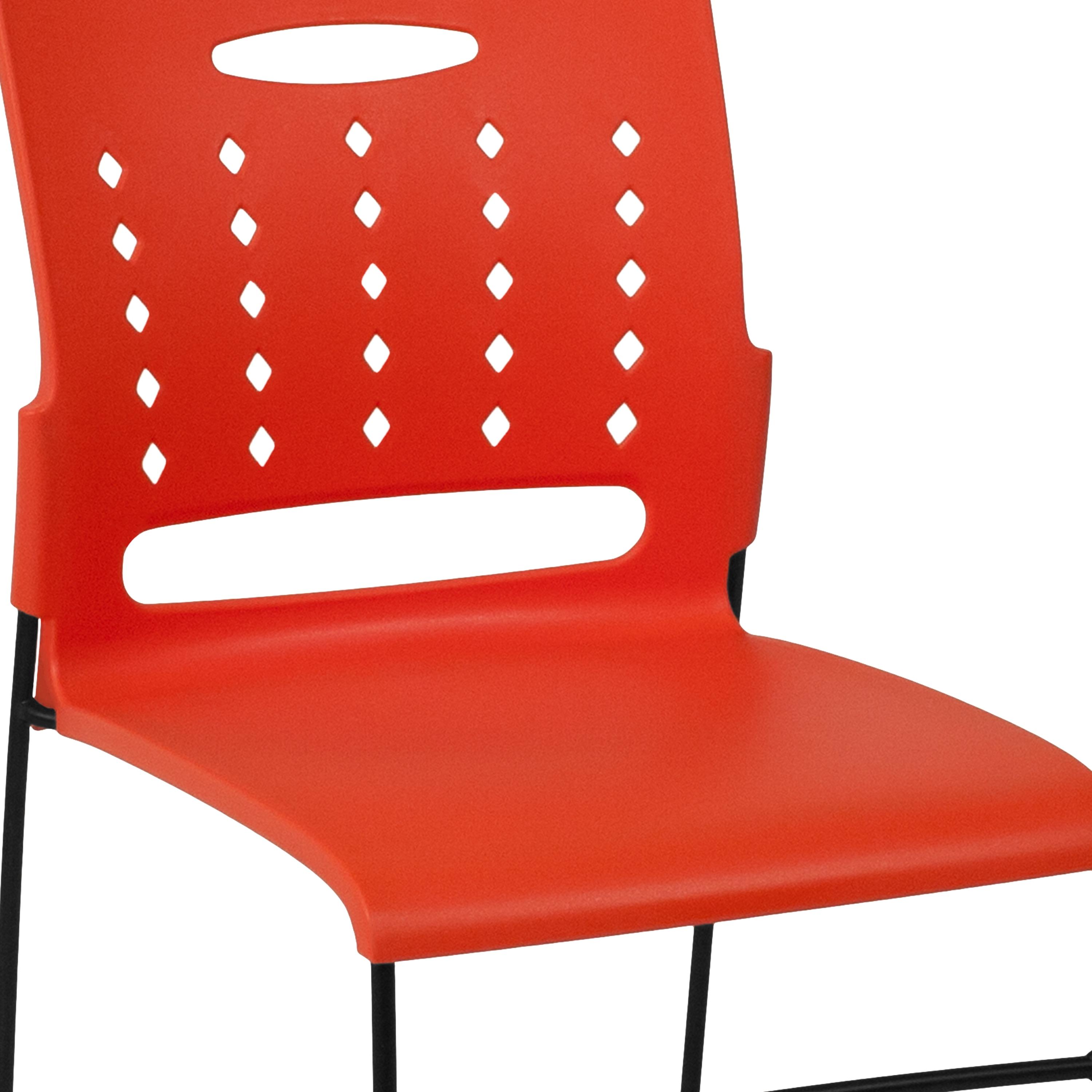 881 lb. Capacity Sled Base Stack Chair with Carry Handle and Air-Vent Back