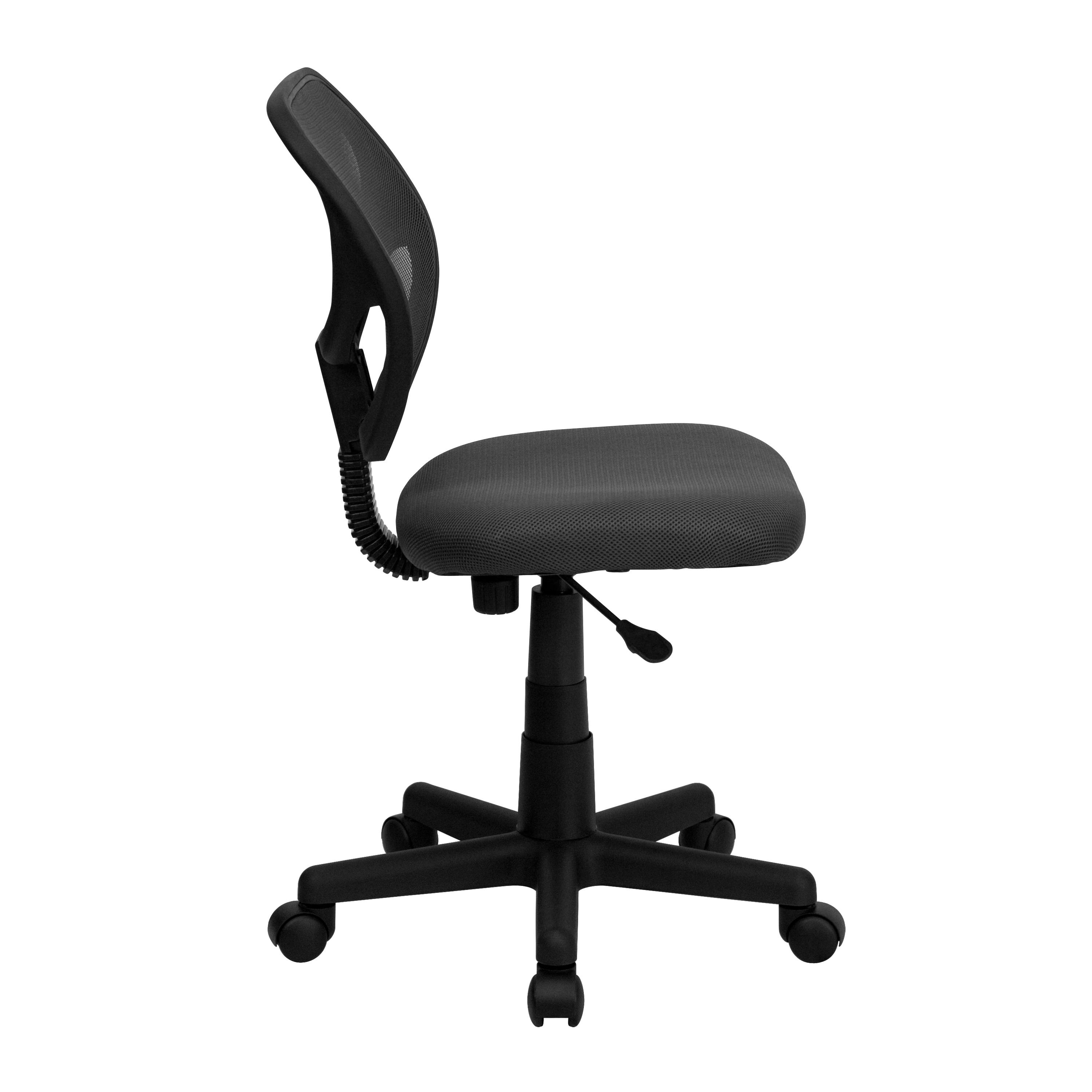 Flash Furniture Low Back Gray Mesh Swivel Task Office Chair with Curved Square Back