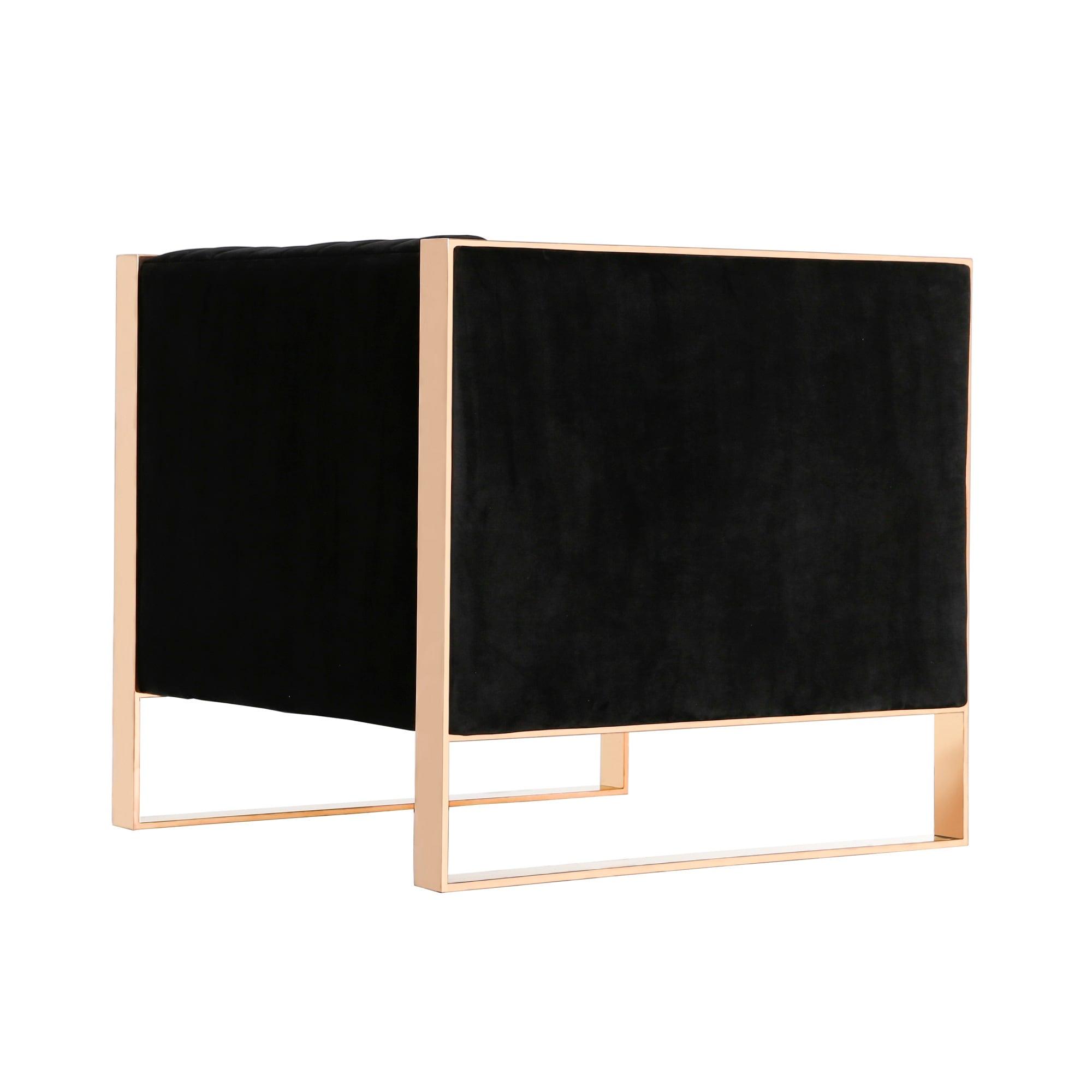 Manhattan Comfort Trillium Velvet Upholstered Accent Chair in Black