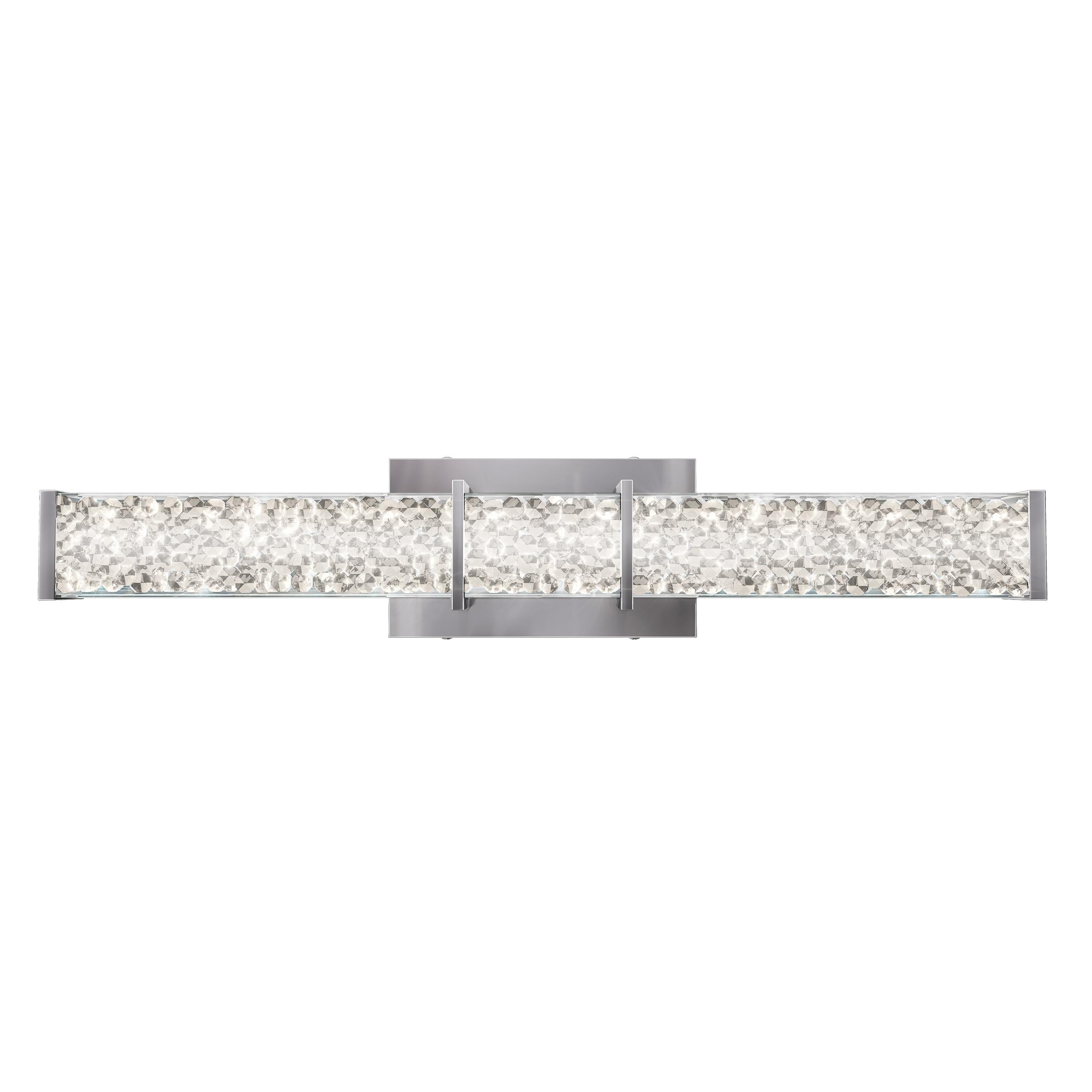 Artika Riviera 27 in. 1-Light Chrome Modern Integrated LED Vanity Light Bar for Bathroom with Crystals