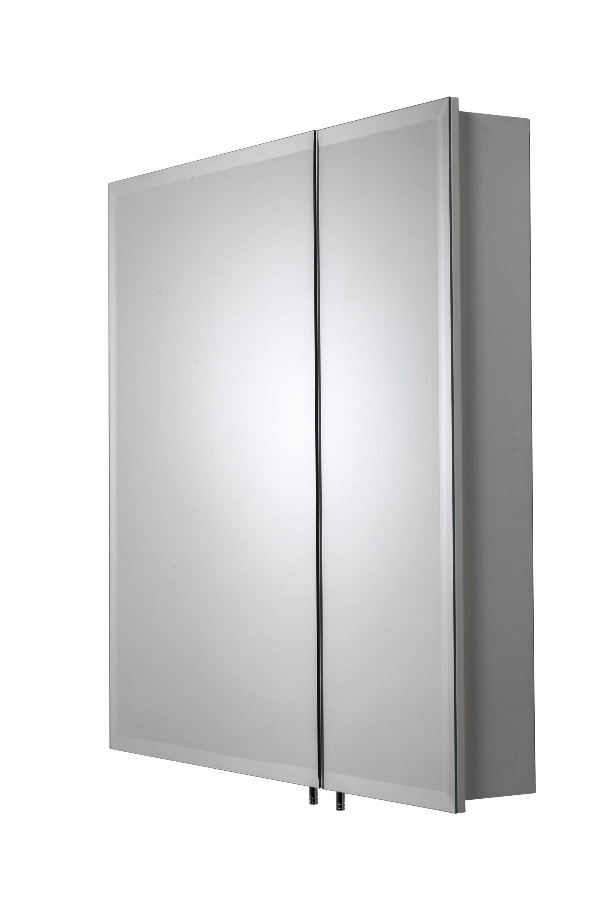 Croydex 30-in x 30-in Surface Mount White Steel Mirrored Square Medicine Cabinet