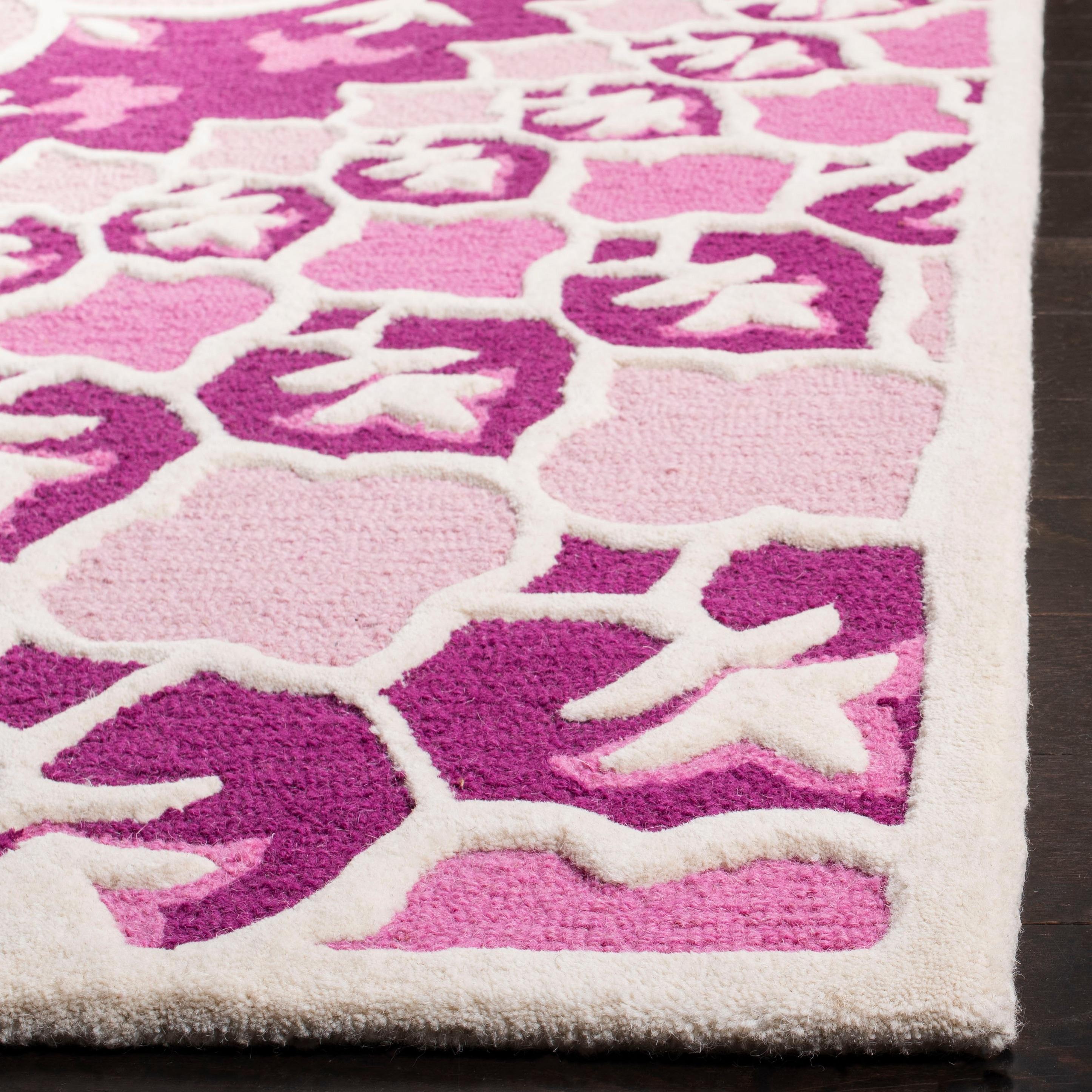 Bellagio BLG610 Hand Tufted Area Rug - Pink/Ivory - 5'x8' - Safavieh.