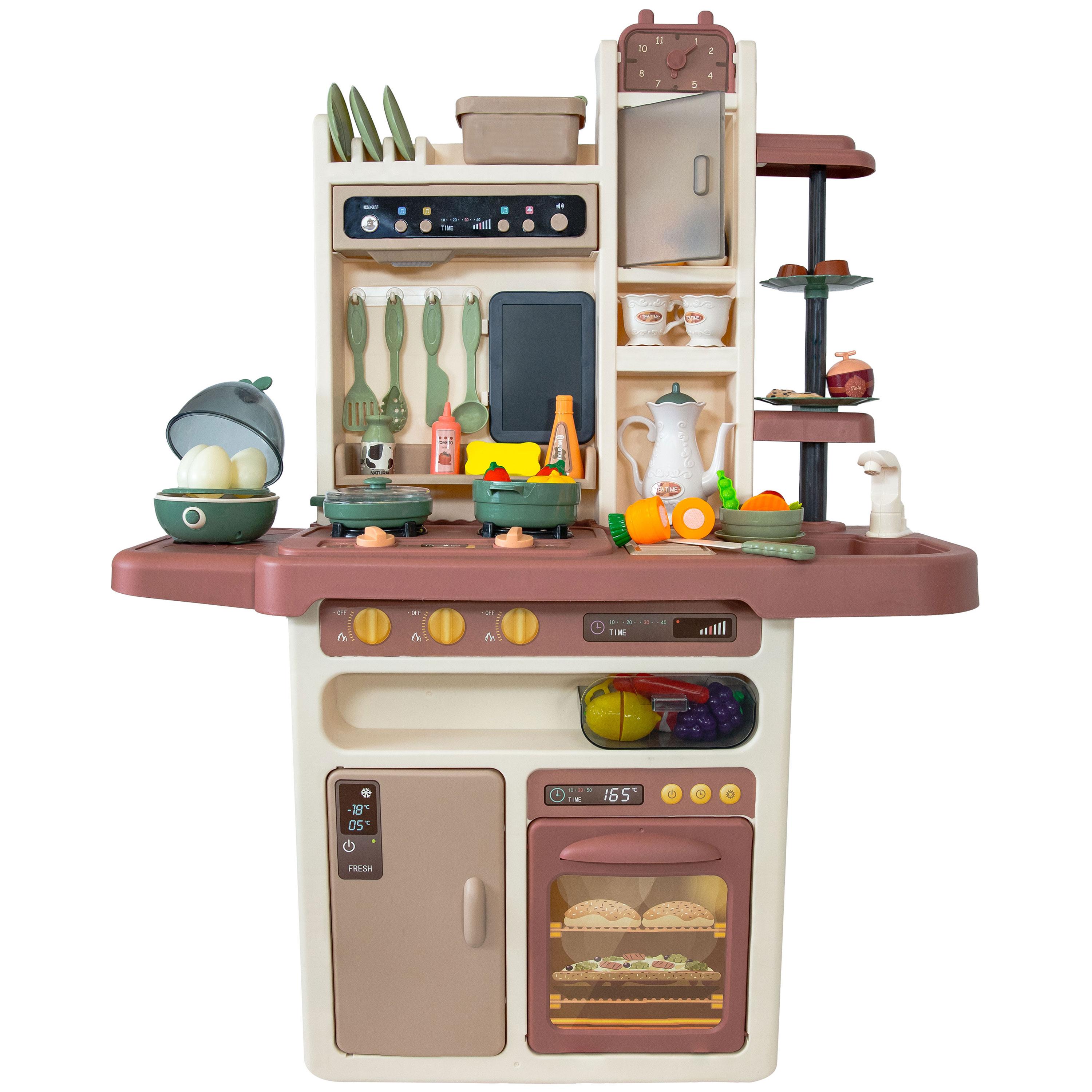 SunnyDaze Decor Mini Meals Kitchen Playset with Light, Sounds and Cooking Effects