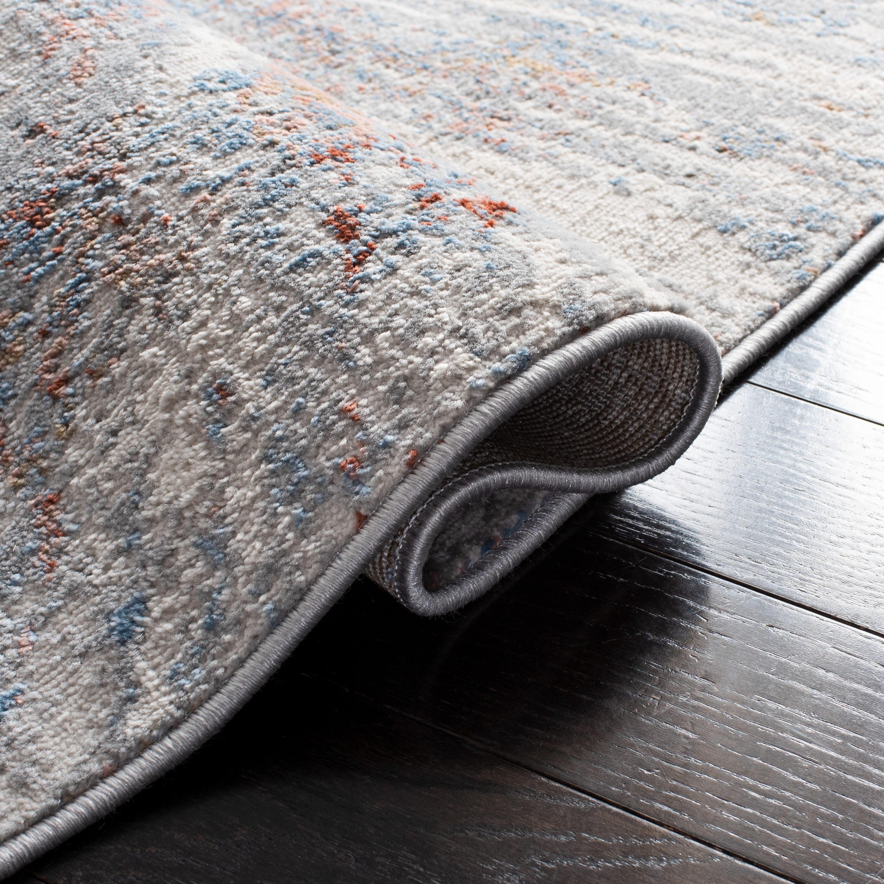 SAFAVIEH Amelia Caelie Abstract Area Rug, Grey/Rust, 9' x 12'