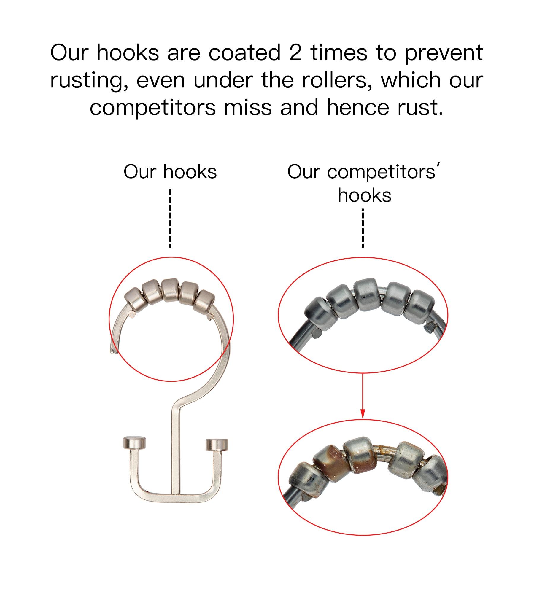 Utopia Alley Deco Steel Shower Curtain Hook (Set of 12)