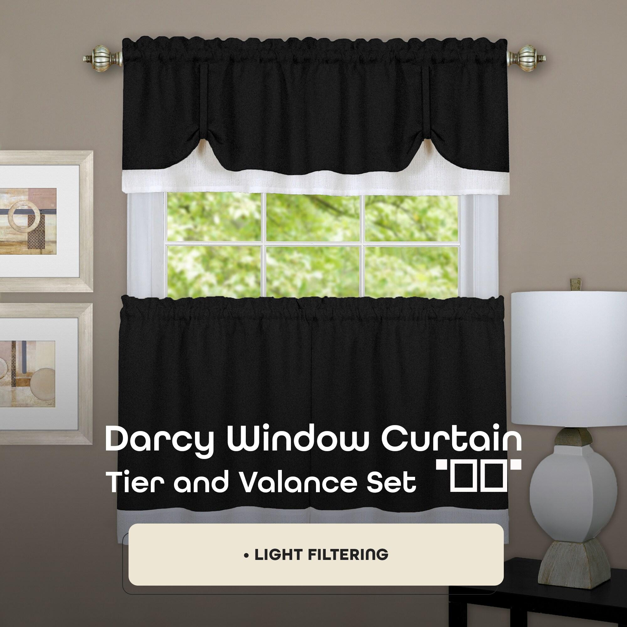 Achim Darcy Window Curtain Tier and Valance Set