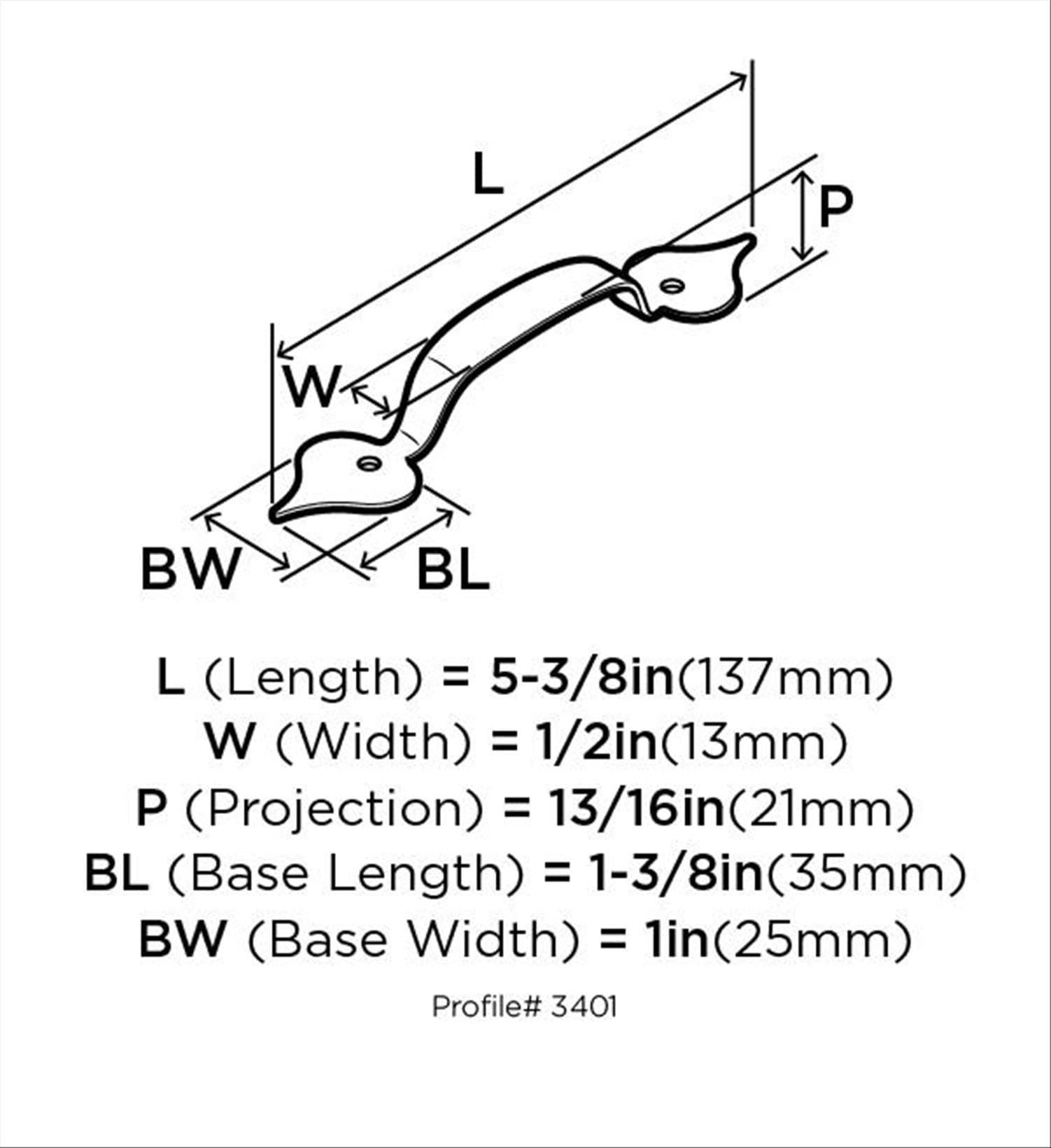 Allison 3 3/8" Center to Center Arch Pull