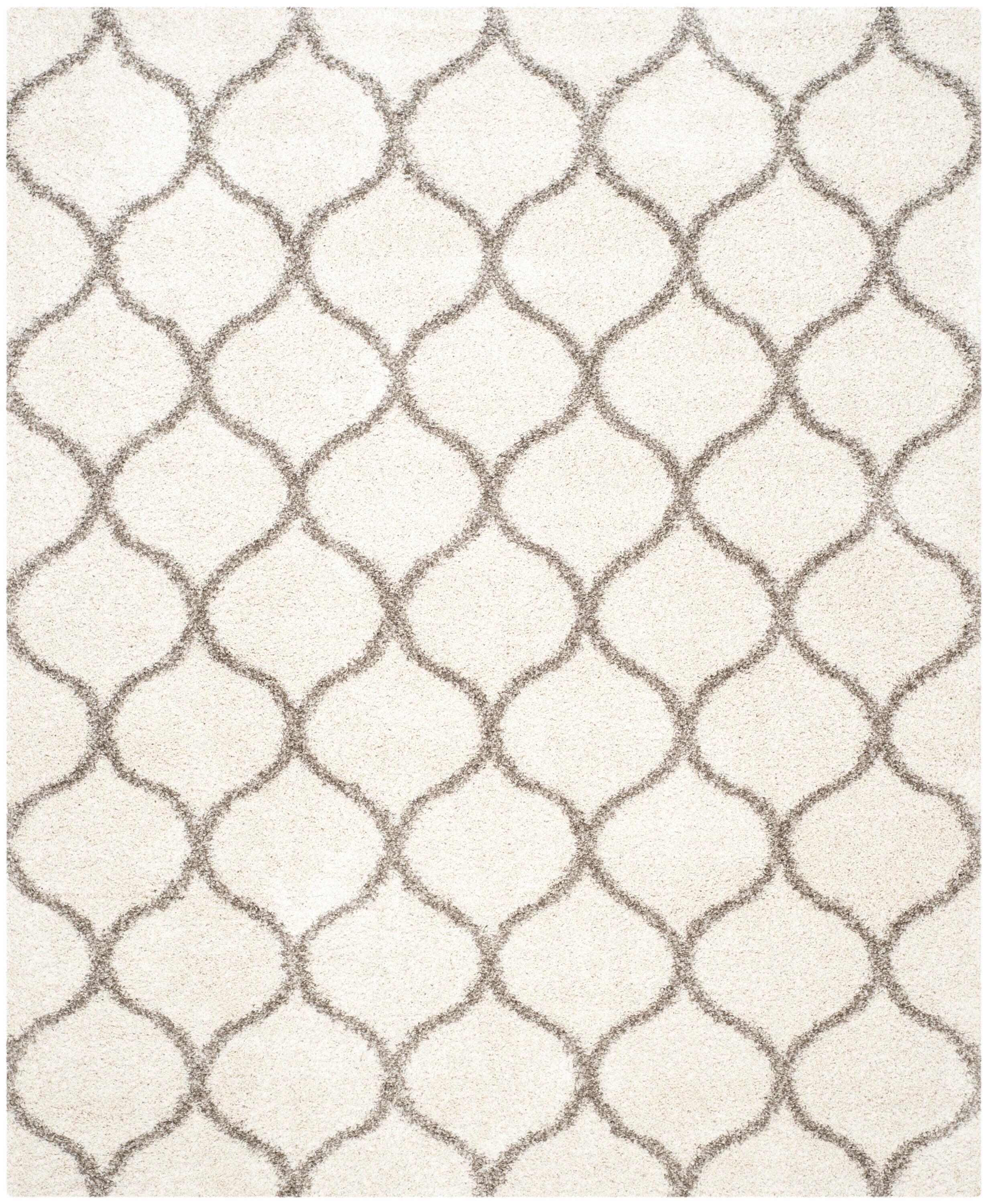 Hudson Shag SGH280 Power Loomed Indoor Area Rug - Ivory/Grey - 8'x10' - Safavieh.