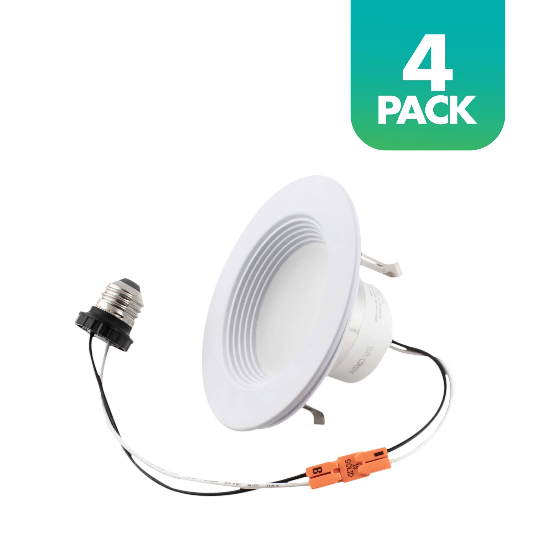 4-inch White Field-Adjustable Downlight Integrated LED Recessed Kit, 2700K Soft White to 5000K Daylight, 4-pack