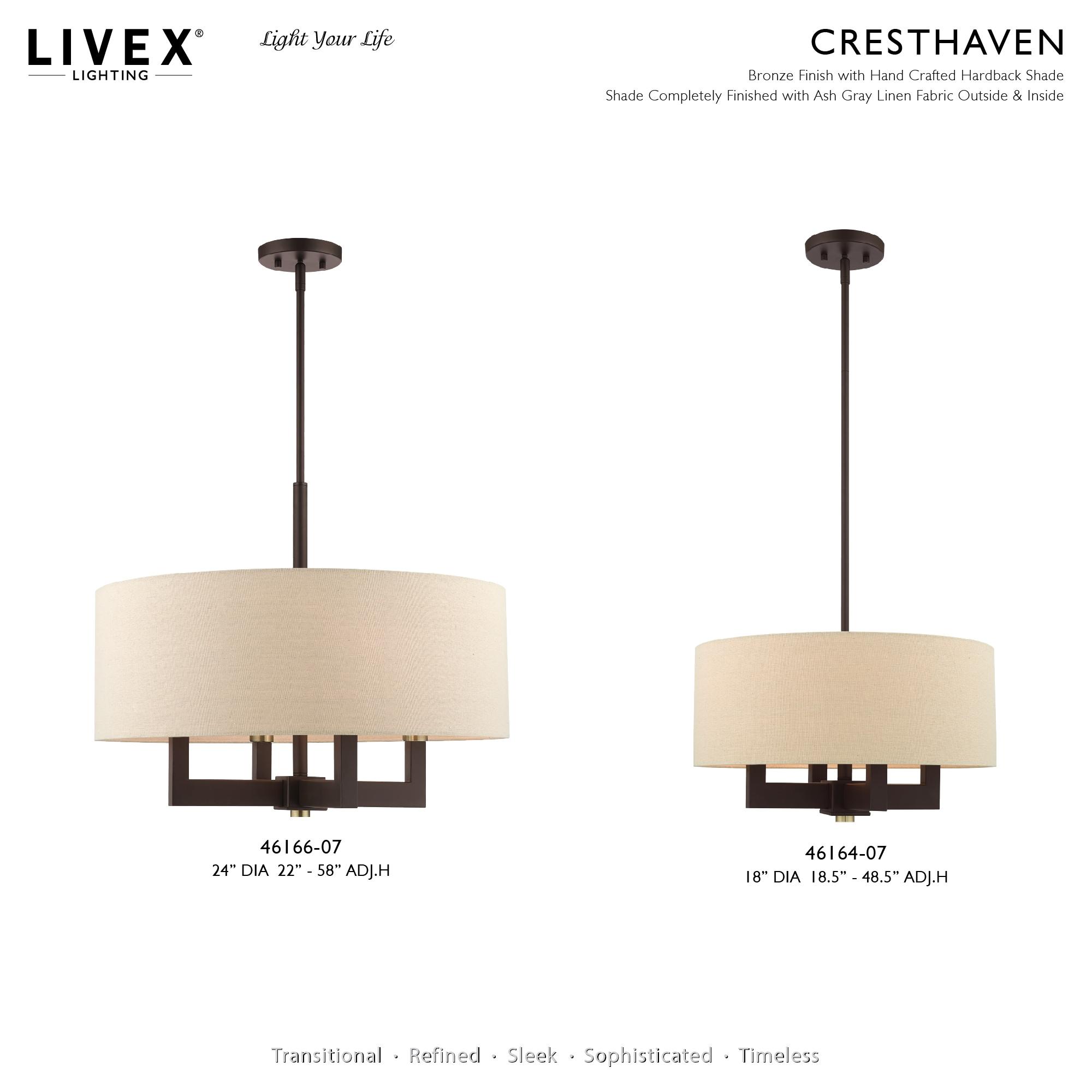 Livex Lighting Cresthaven 4 - Light Chandelier in  Black