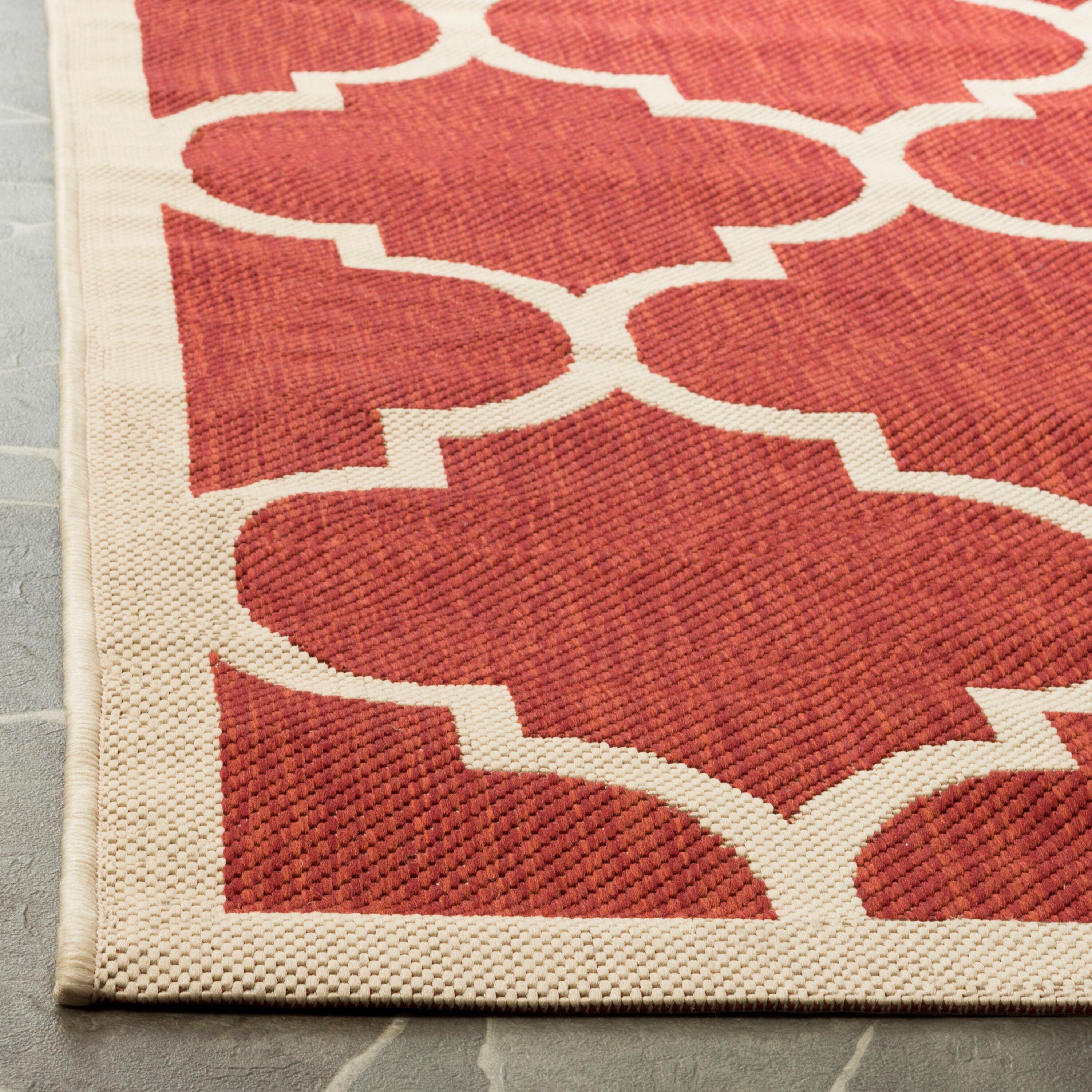 Courtyard CY6914 Power Loomed Indoor/Outdoor Runner Rug - Red/Bone - 2'3"x6'7" - Safavieh.