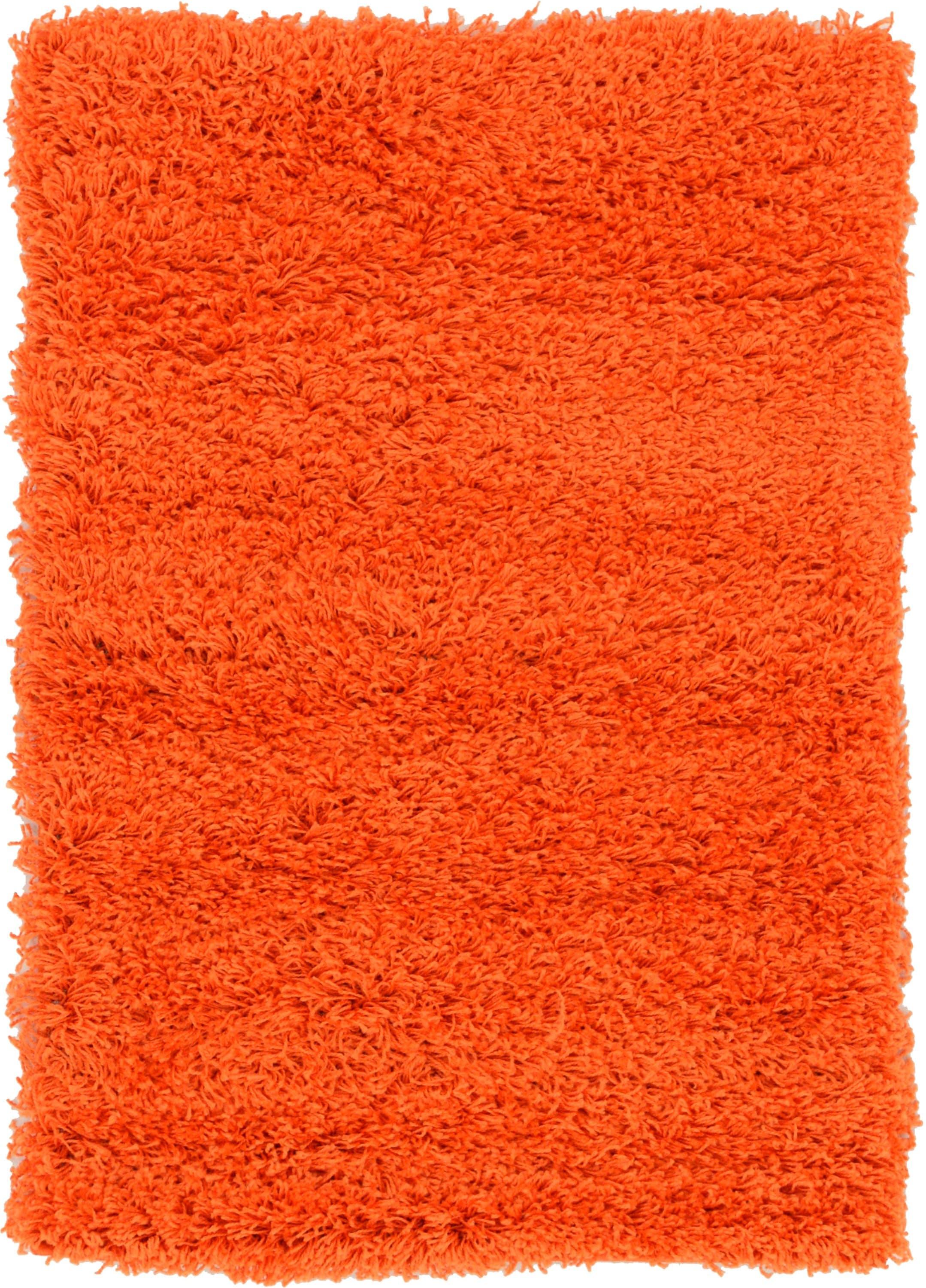 Unique Loom 2' 2 x 3' 1 Solid Shag Tiger Orange Area Rug