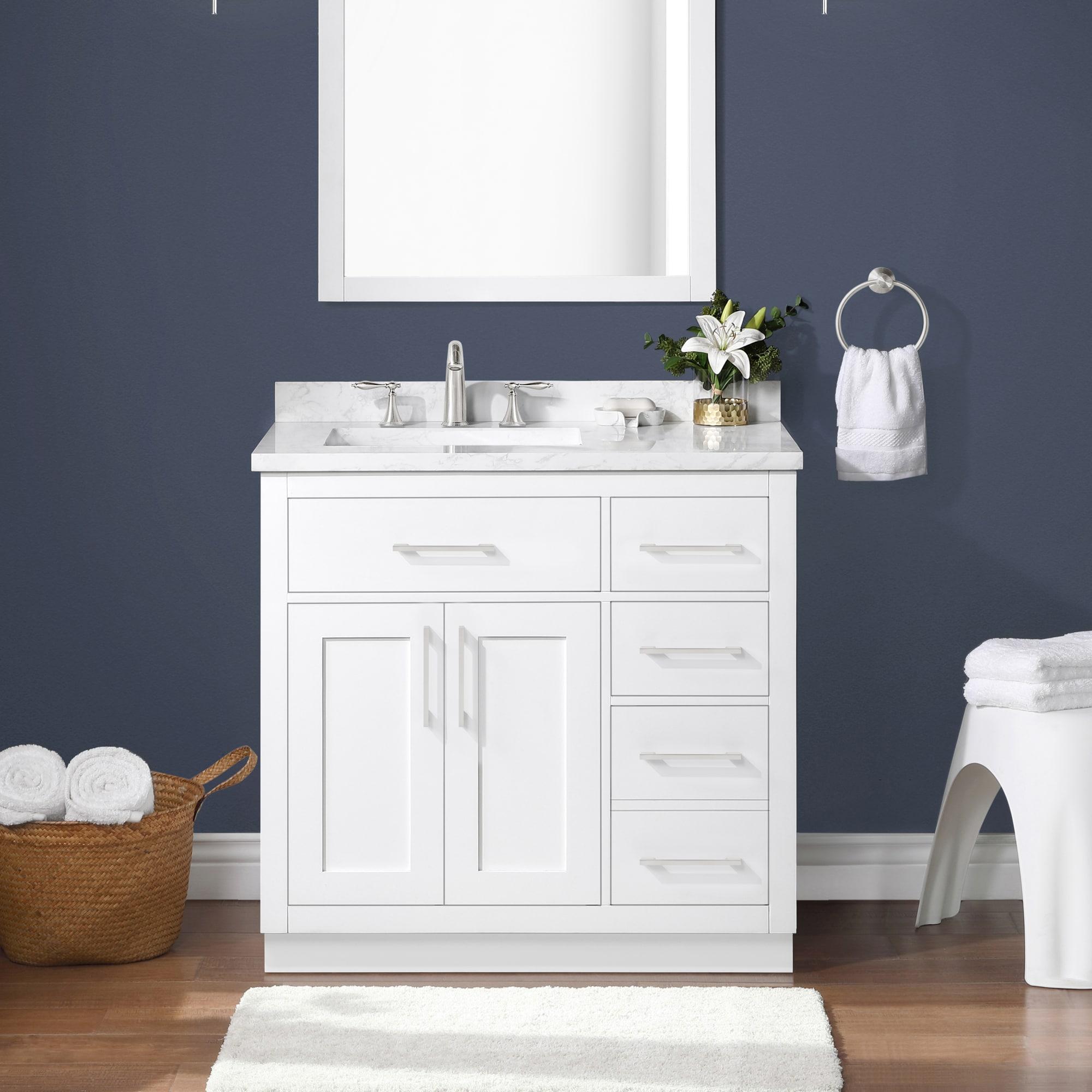 OVE Decors Athea 36 in. W Bath Vanity with Premium Countertop and Power Bar