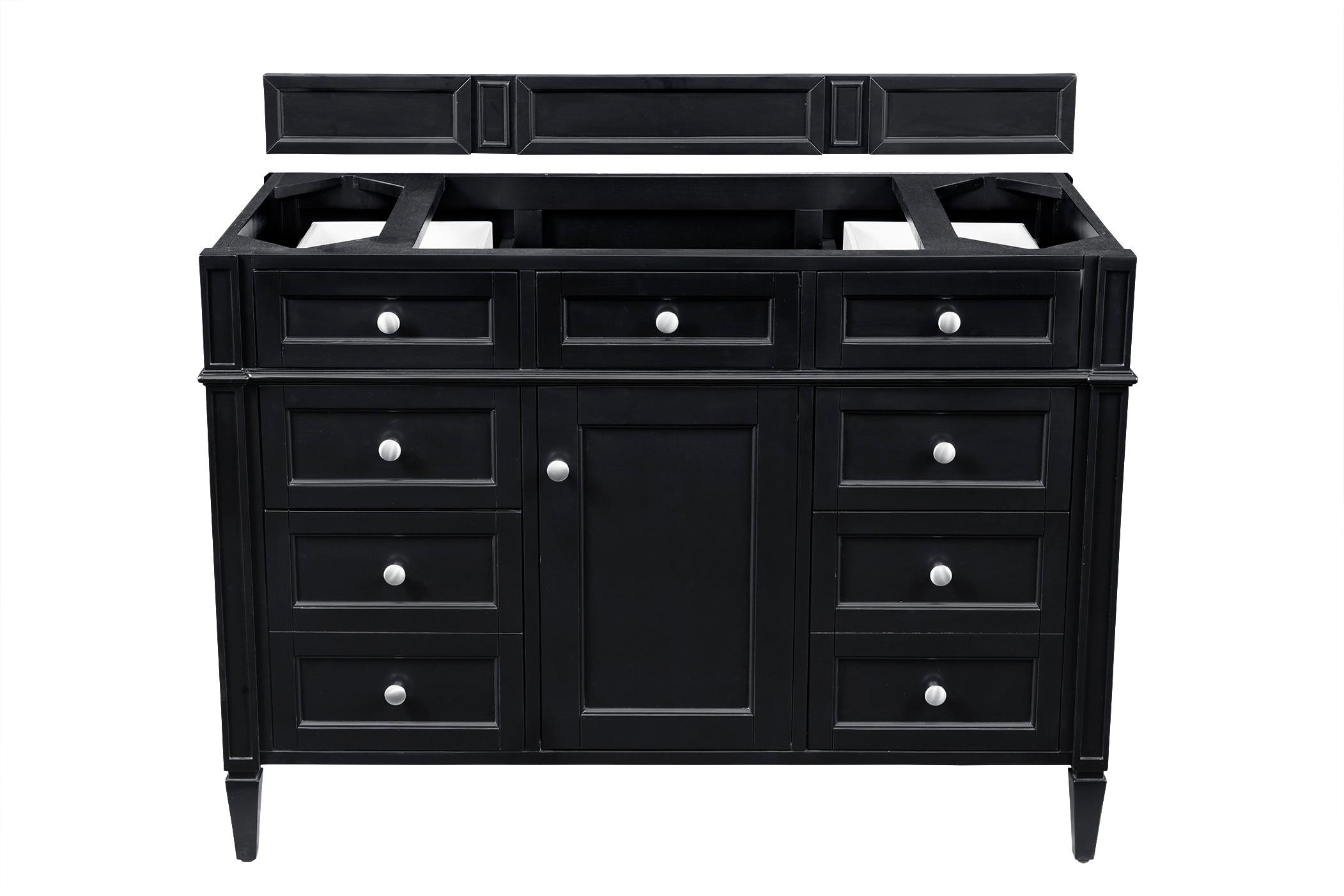 Black Onyx 48" Plywood Single Bathroom Vanity Base with Backsplash
