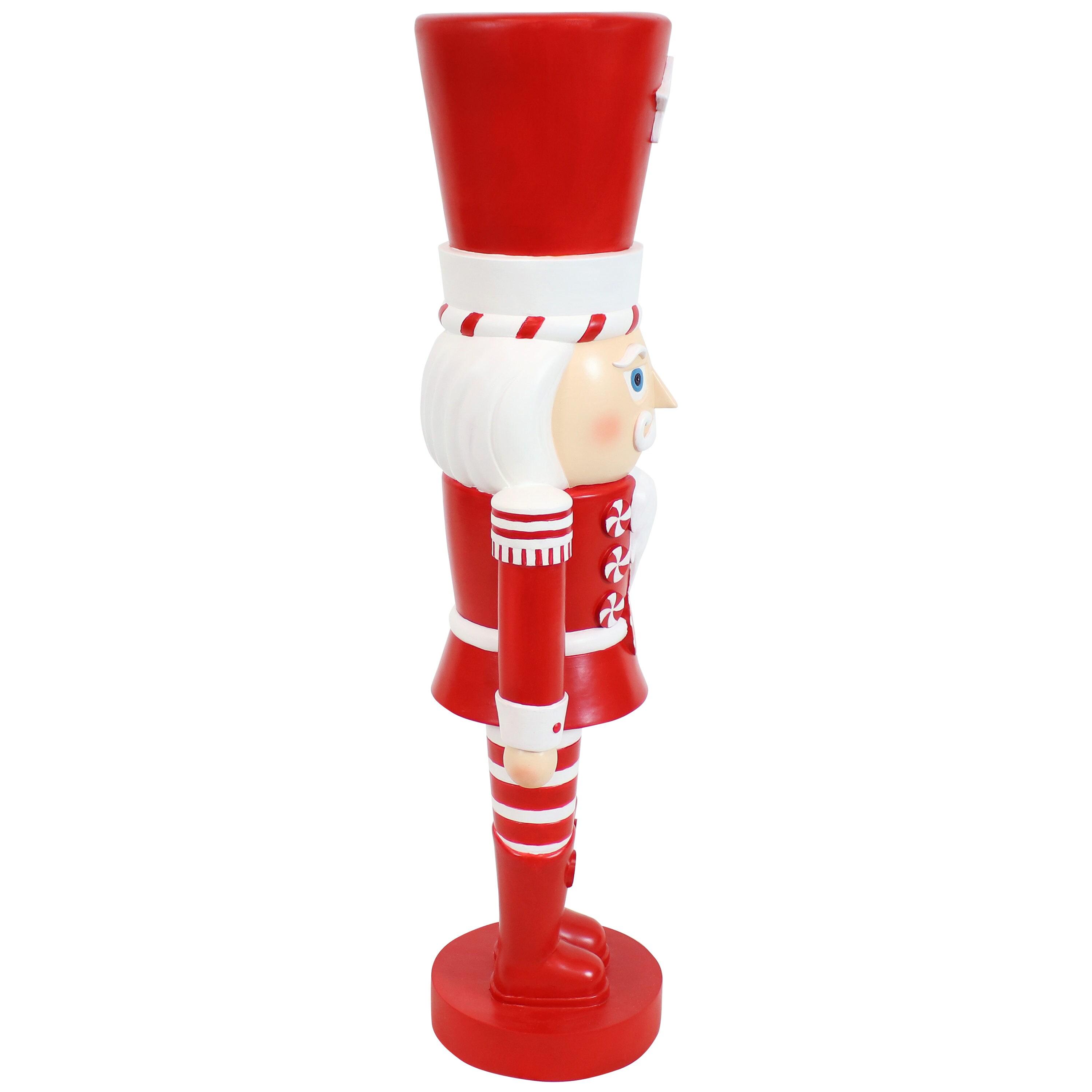 Sunnydaze Alfonso the Noble Large Nutcracker Statue - Red/White - 36"