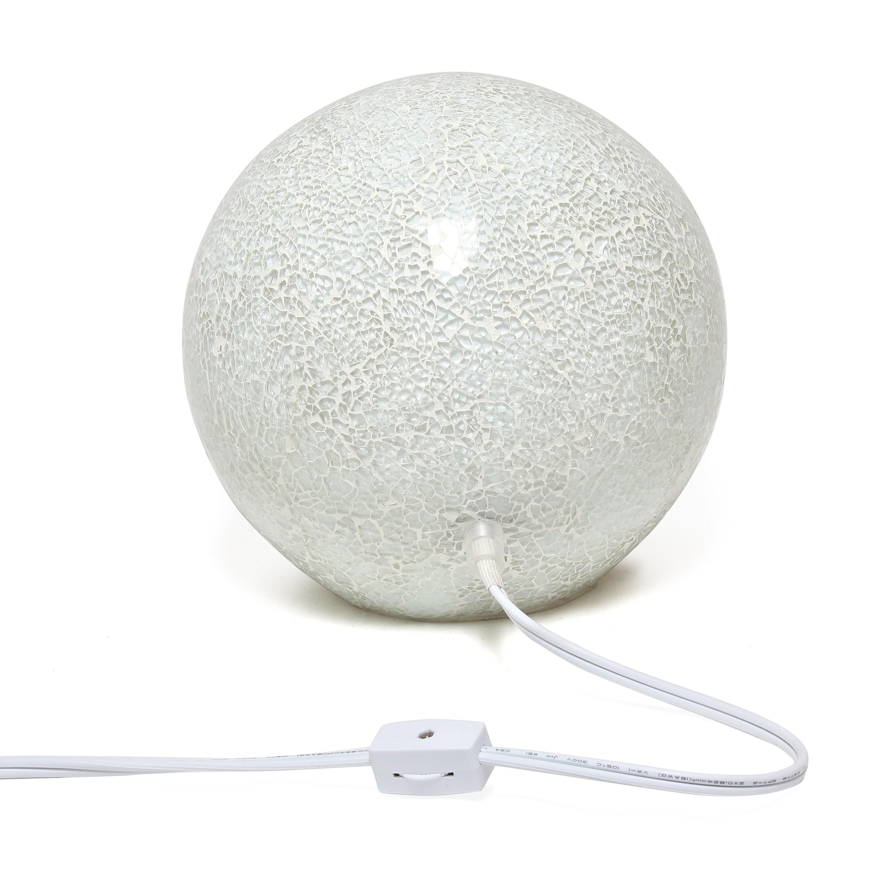 Creekwood Home 8" Crystal Mosaic Patchwork Dome Table Lamp White