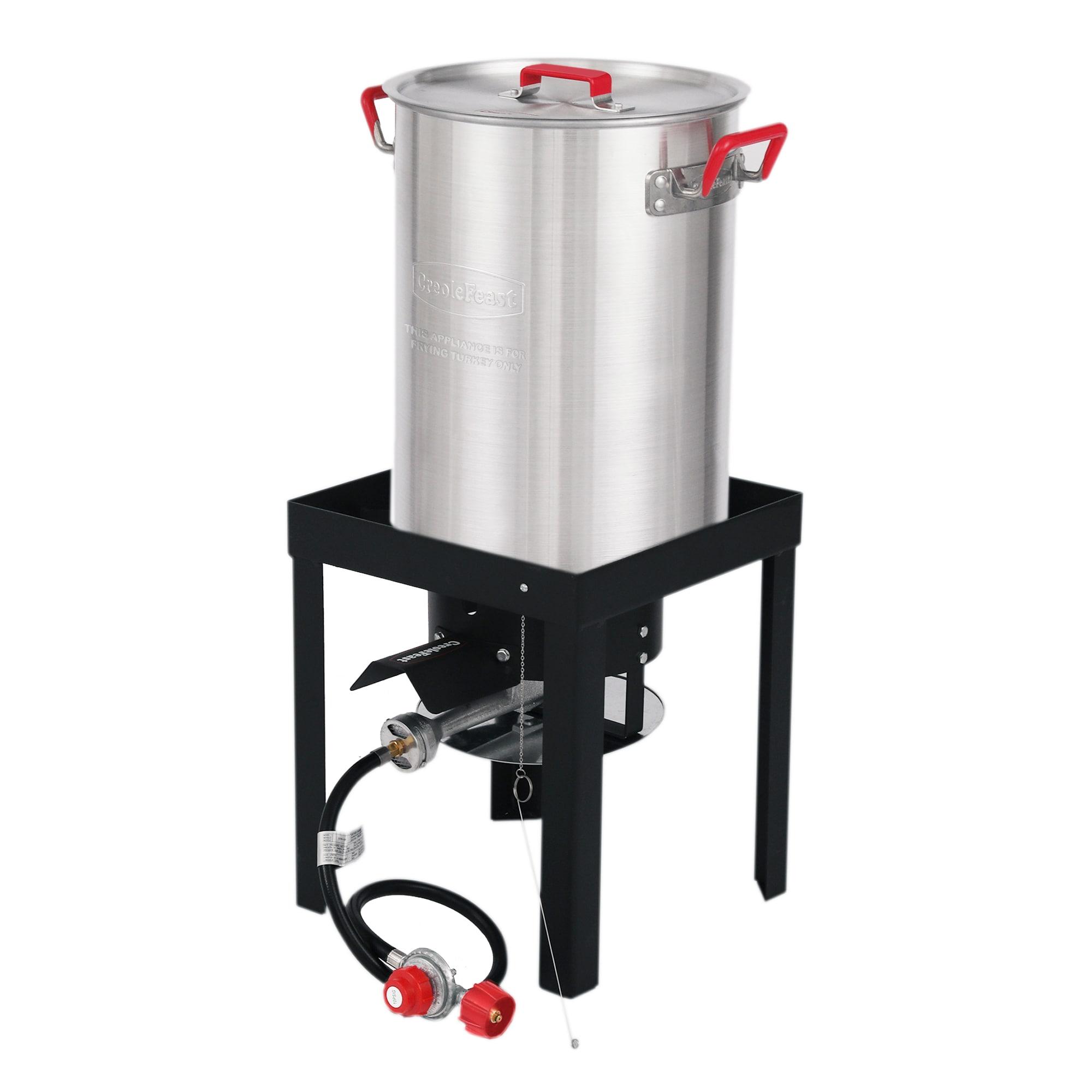 Creole Feast Creole Feast Premium Aluminum 30 Qt. Turkey Fryer And 10 Qt. Fish Fryer Boiler Steamer Set