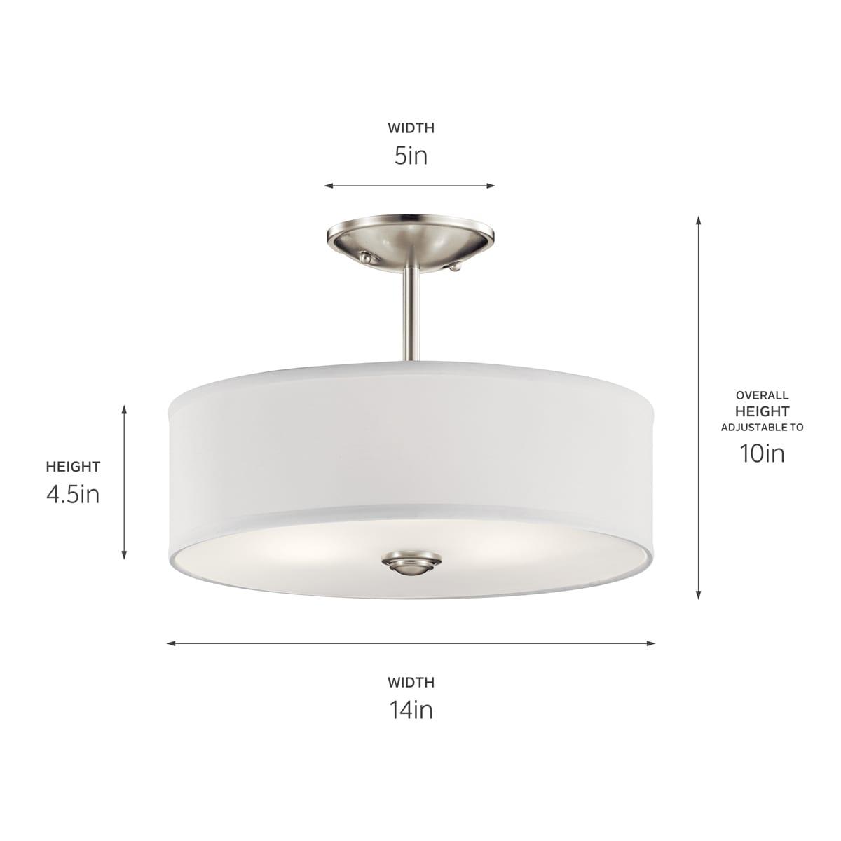 Kichler Lighting Shailene 3 - Light Semi-Flush Mount in  Brushed Nickel