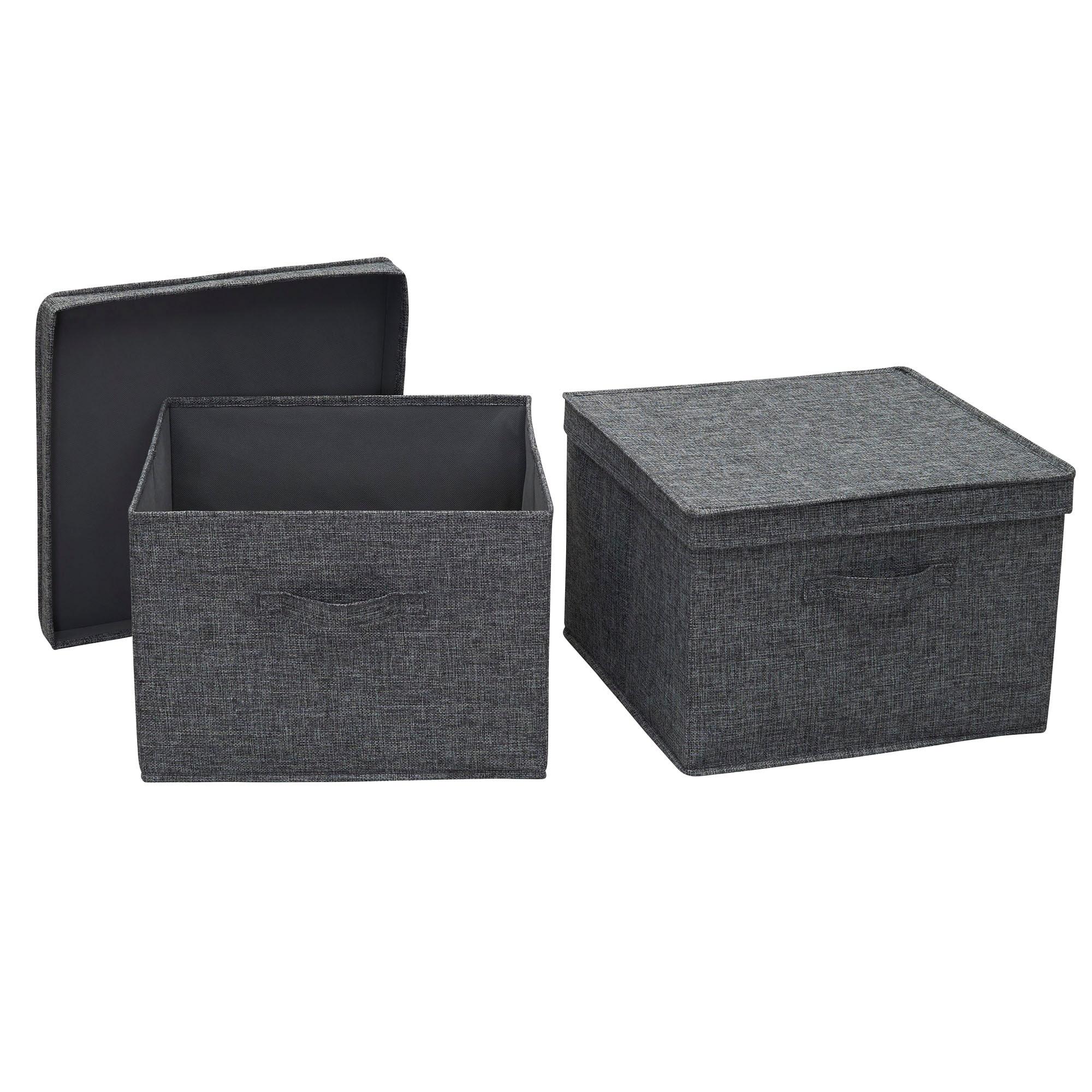 Household Essentials Household Essentials Wide Storage Box Fabric Bin (Set of 2)