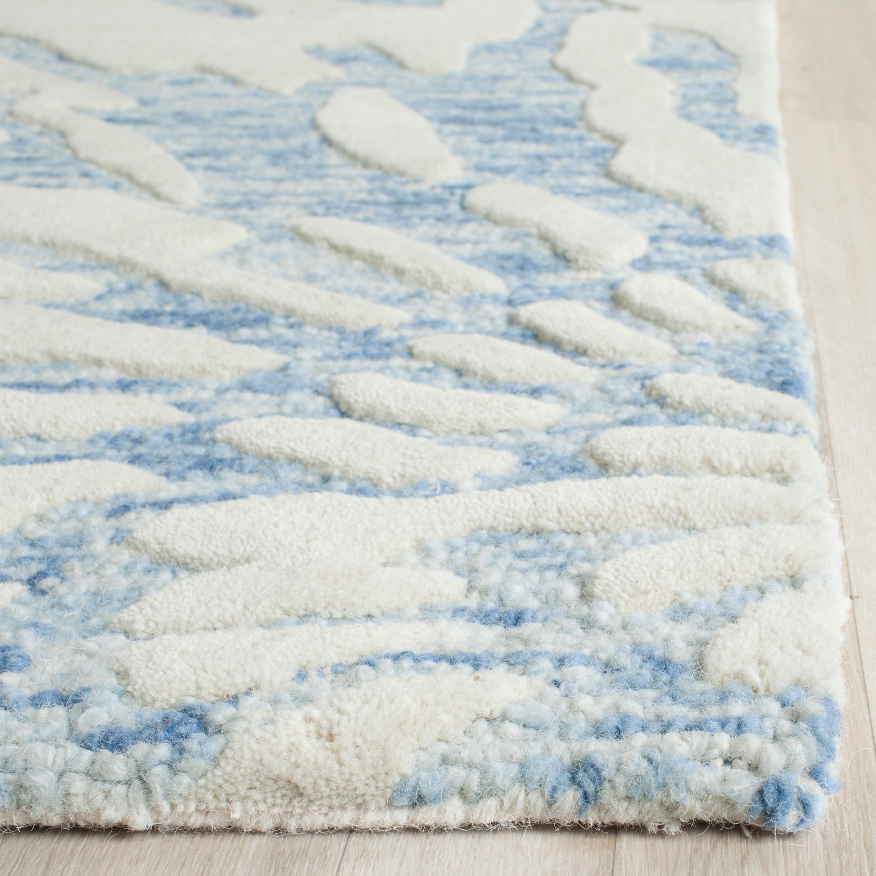 Bella BEL129 Hand Tufted Area Rug - Dark Blue/Ivory - 8'x10' - Safavieh.
