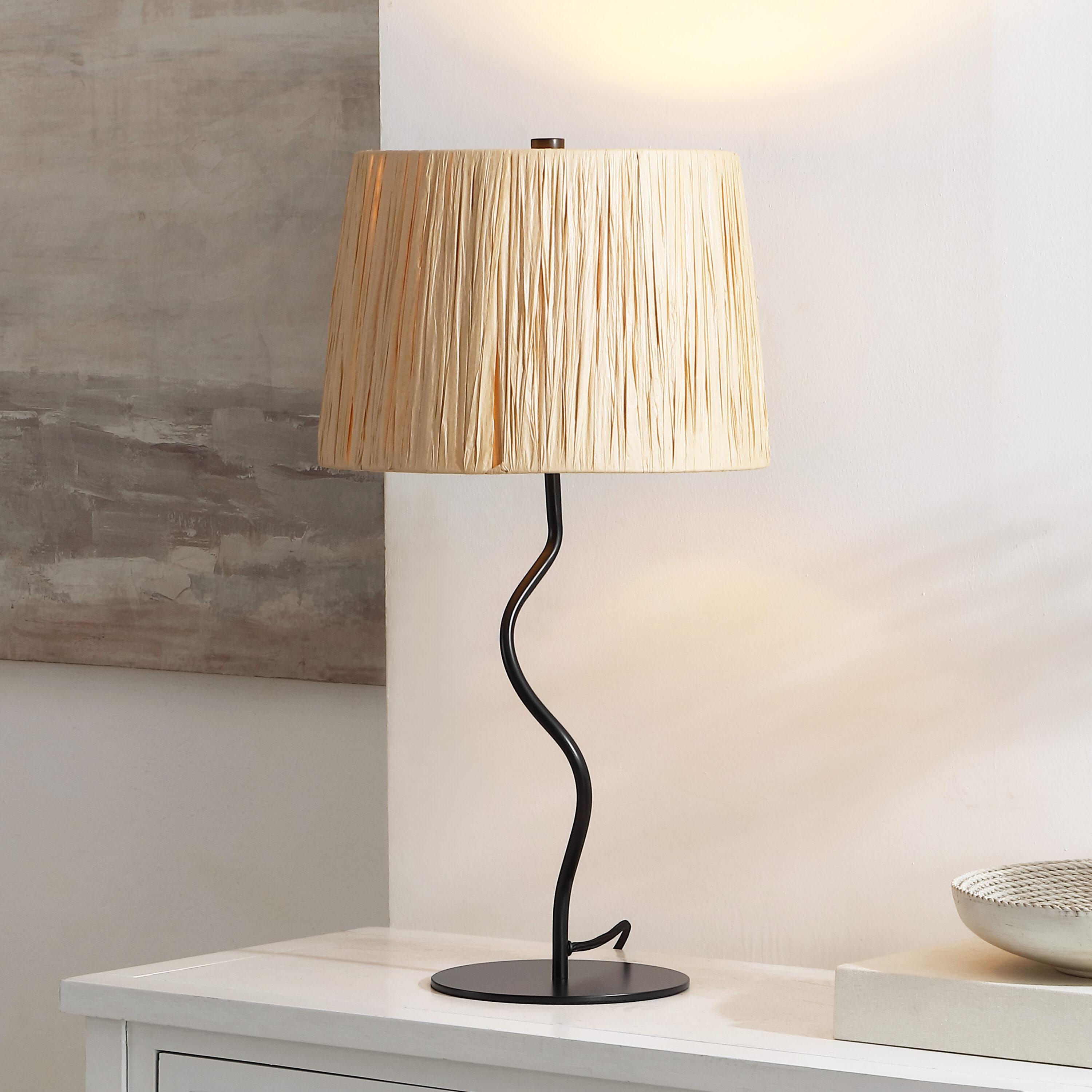 Ziggi Table Lamp - 24.25 Inch Height - TBL4546 - Black/Natural - Safavieh