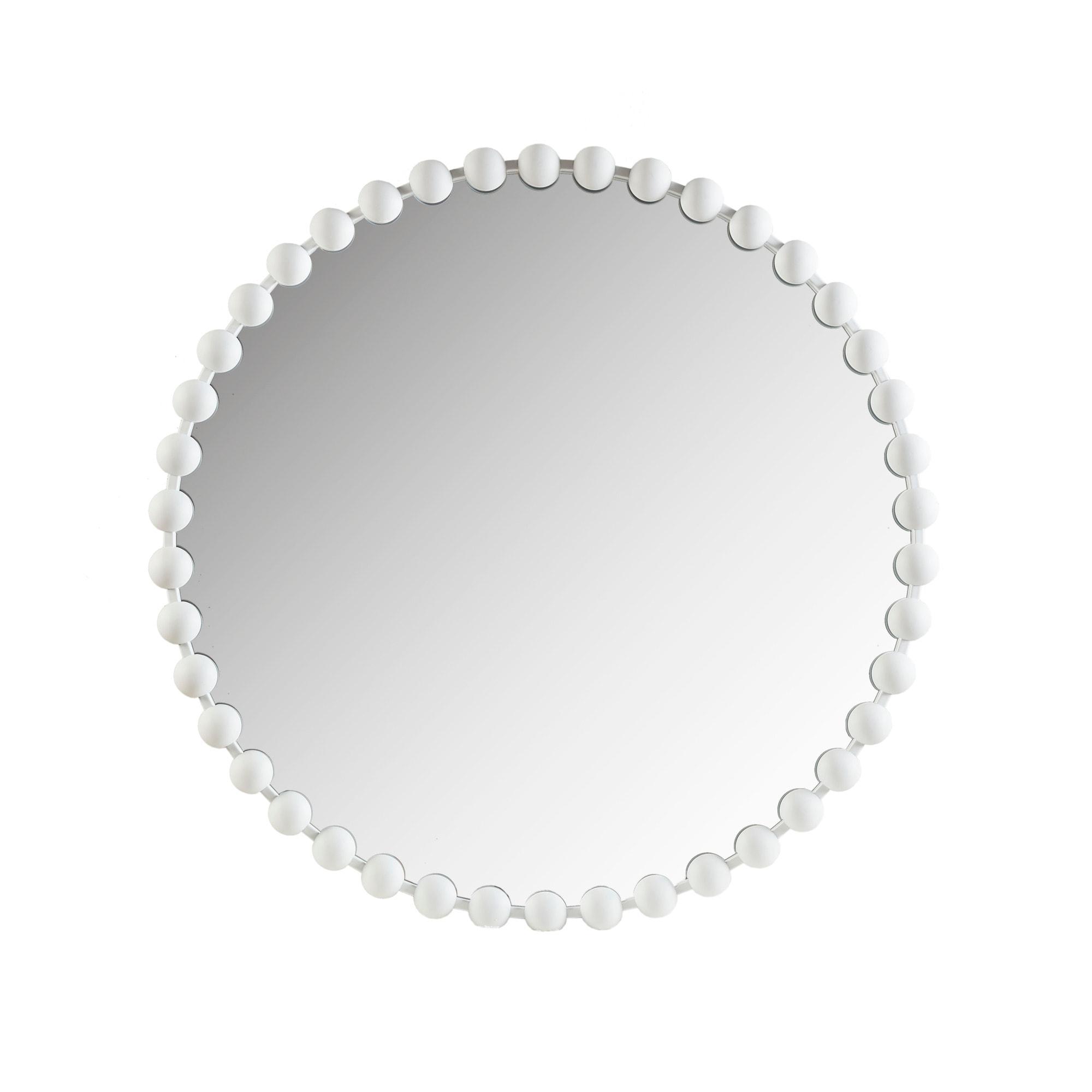 Marlowe Beaded Round Metal Wall Mirror