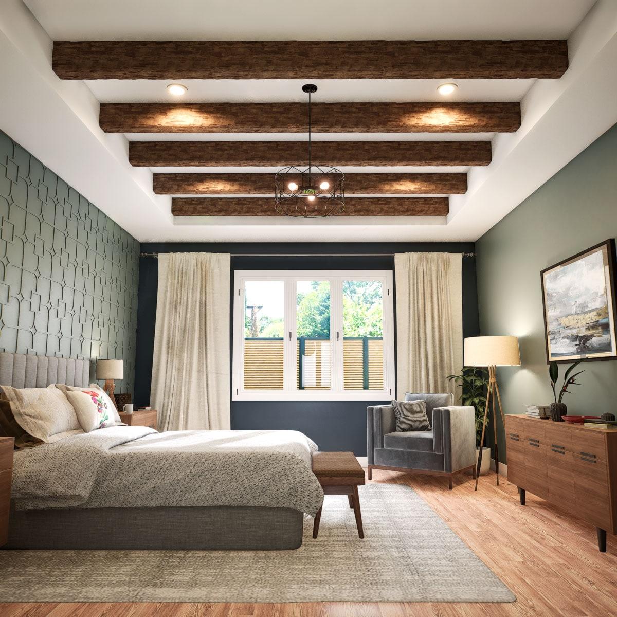 Ekena Millwork Salvaged Timber HeritageTimber Faux Wood 3-Sided Ceiling Beam (U-Beam)