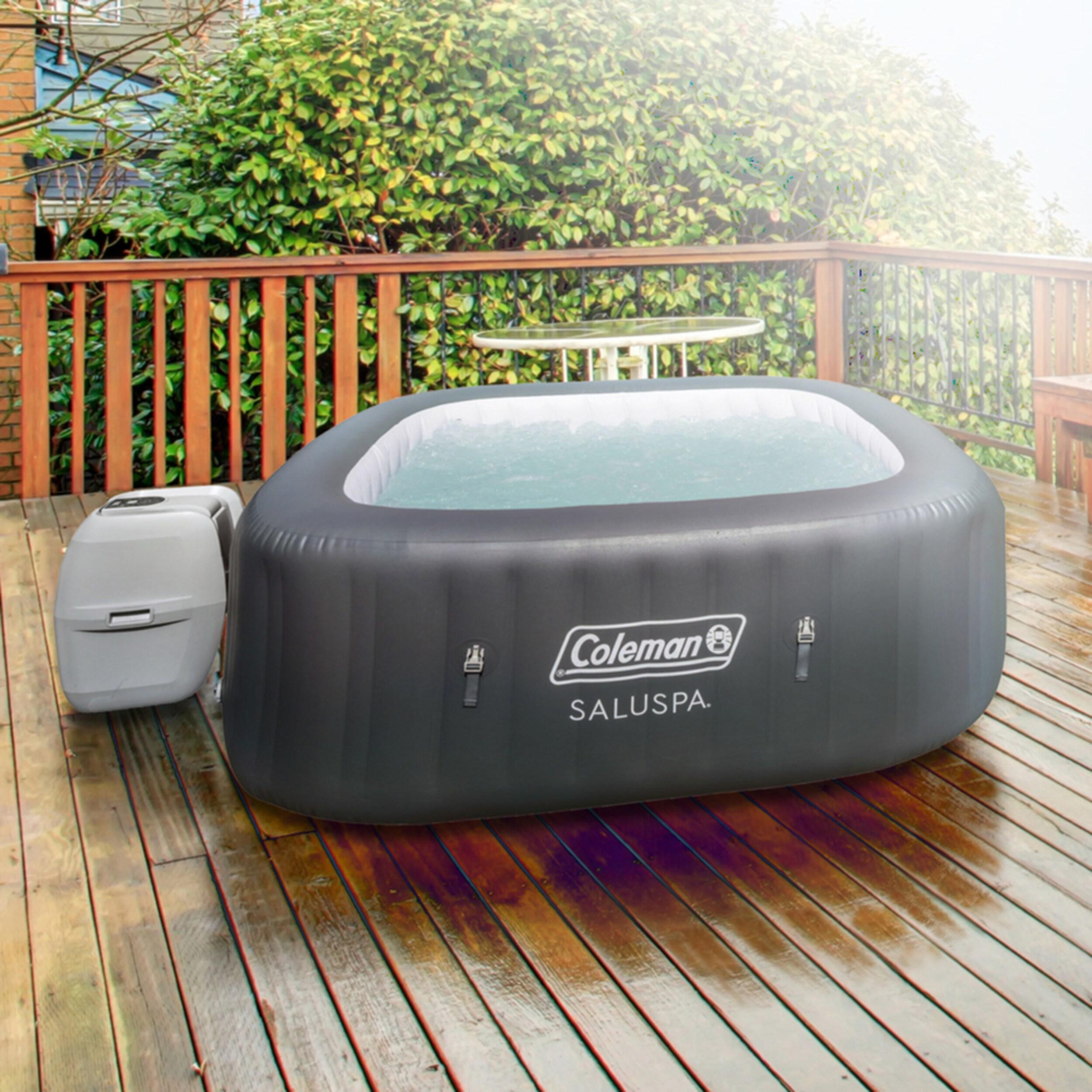 Bestway Coleman Hawaii AirJet Inflatable Hot Tub w/ EnergySense Cover + Bestway SaluSpa Underwater Non Slip Pool and 4 Spa Seats with Adjustable Legs
