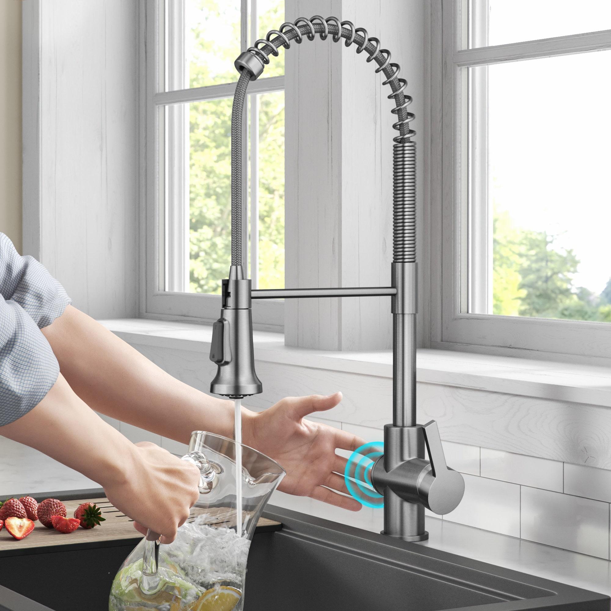 KRAUS Britt Touchless Sensor Commercial Single Handle Pull Down Kitchen Faucet