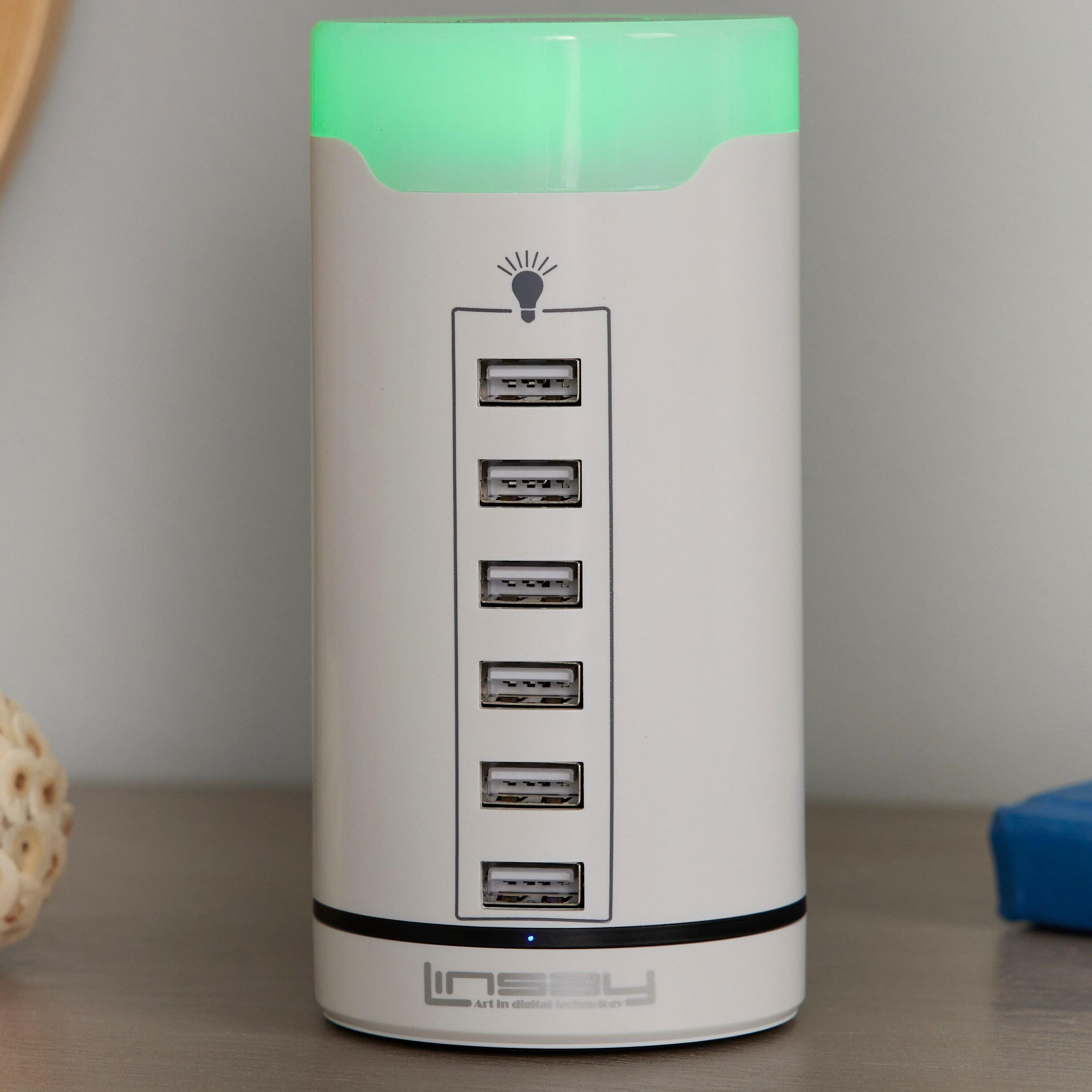 LINSAY SMART LED LAMP TOUCH with 6 USB Charging Station Multi color LED dimmeable