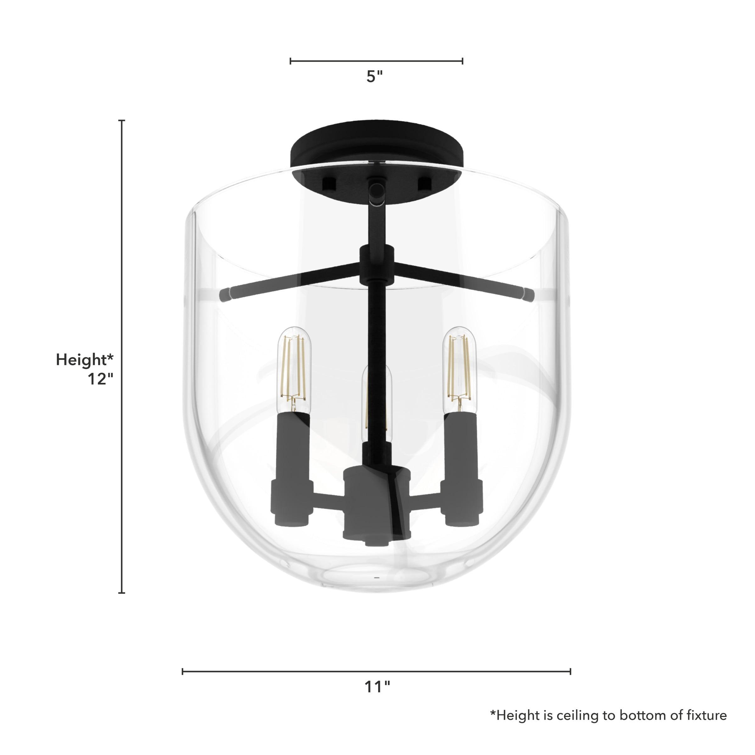 Hunter Sacha Natural Iron 3 Light Flush Mount Ceiling Light Fixture