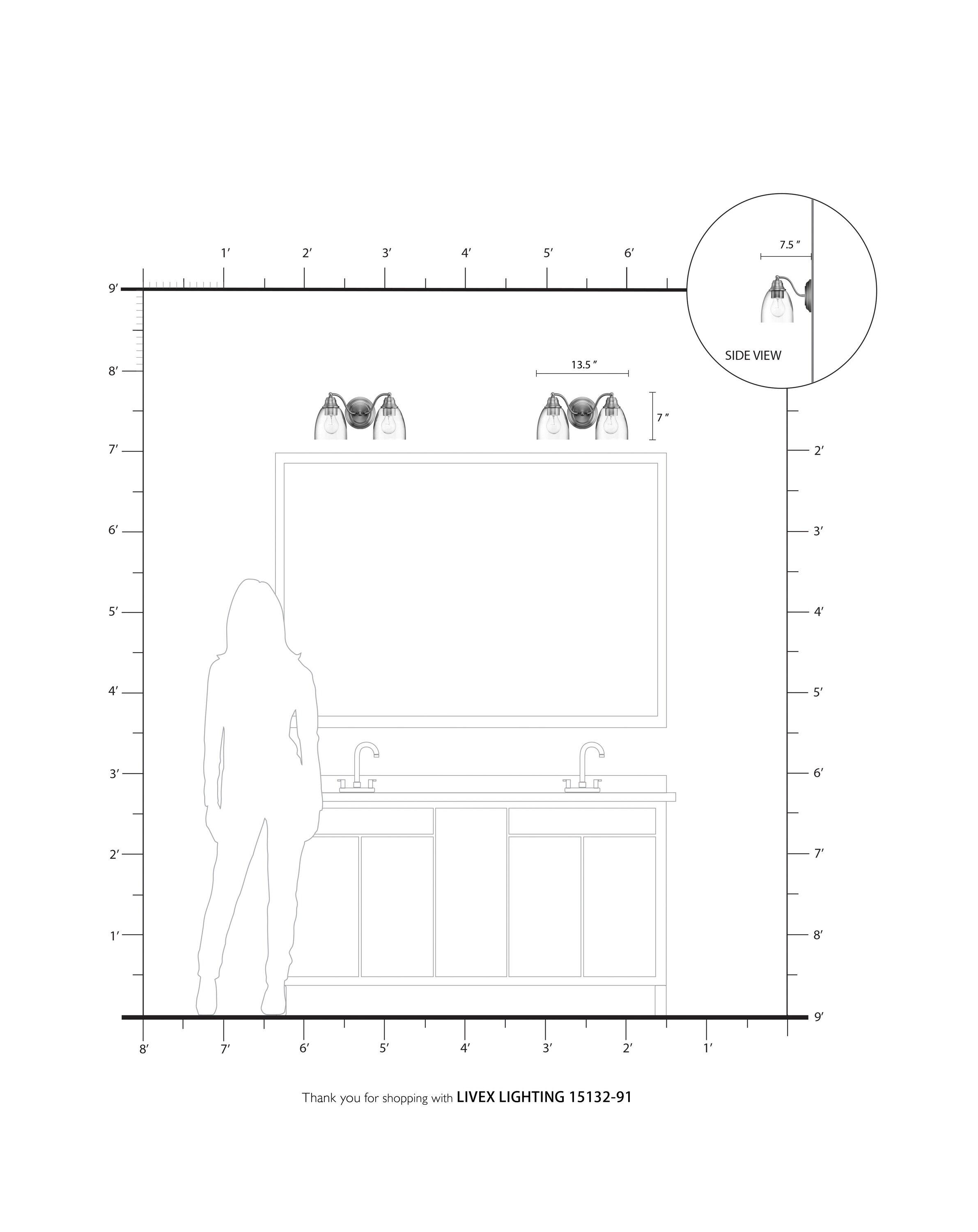 Livex Lighting Montgomery 2 - Light Vanity in  Brushed Nickel