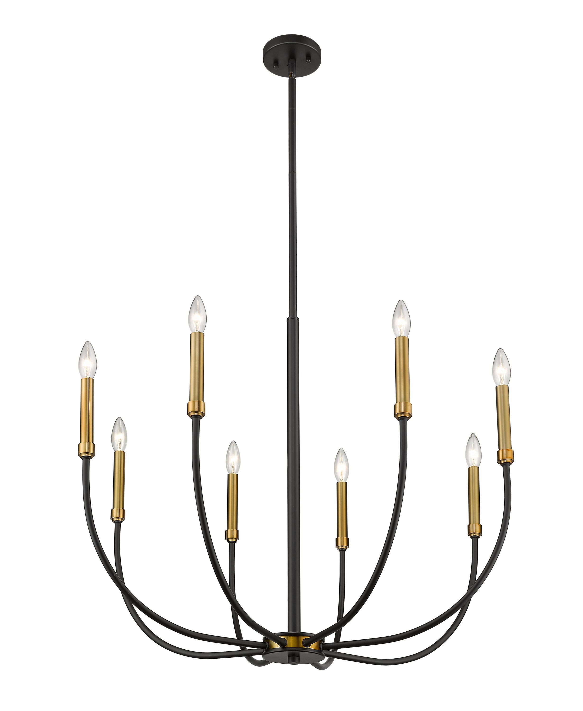 Z-Lite Haylie 8 - Light Chandelier in  Matte Black/Olde Brass