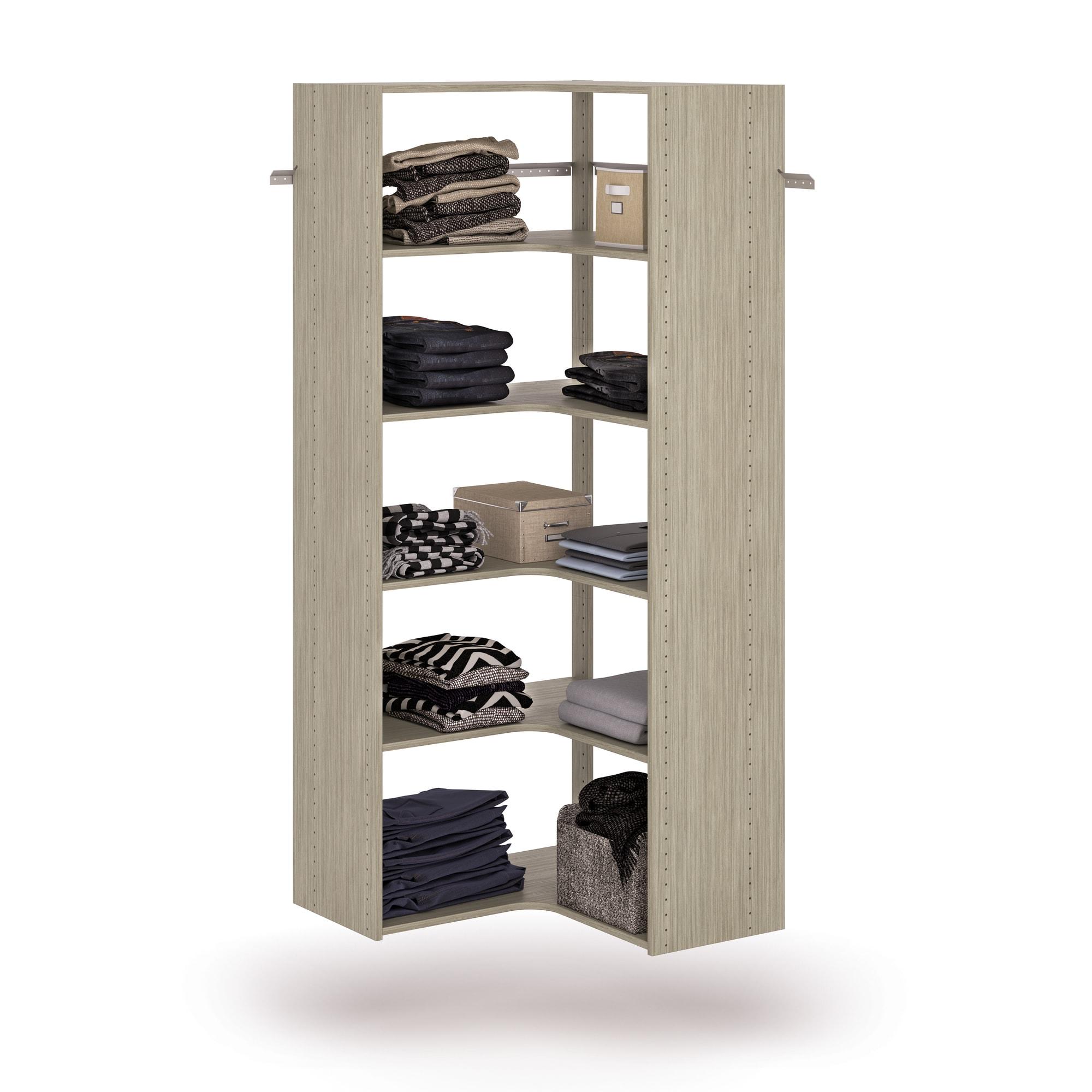 Easy Track Ph42 30-1/2" Wide Corner Closet Organizer System - Grey