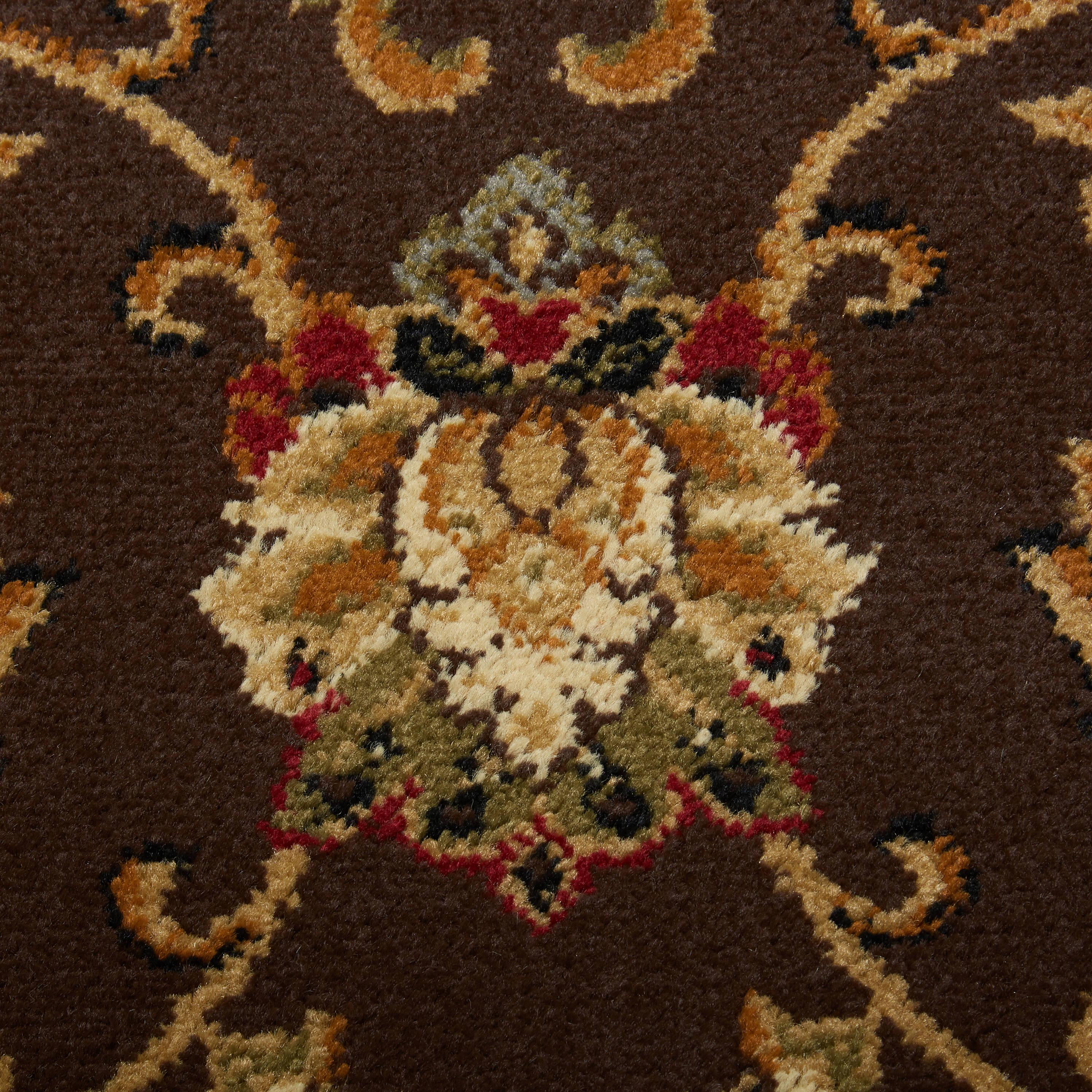 Home Dynamix Royalty Elati Traditional Ornate Damask Runner Area Rug, Brown/Ivory, 1'9"x7'2"