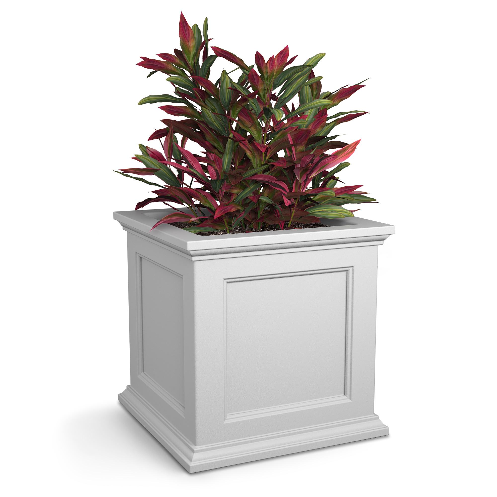 Mayne Fairfield 20" x 20" x 20" Square White Self Watering Plastic Planter