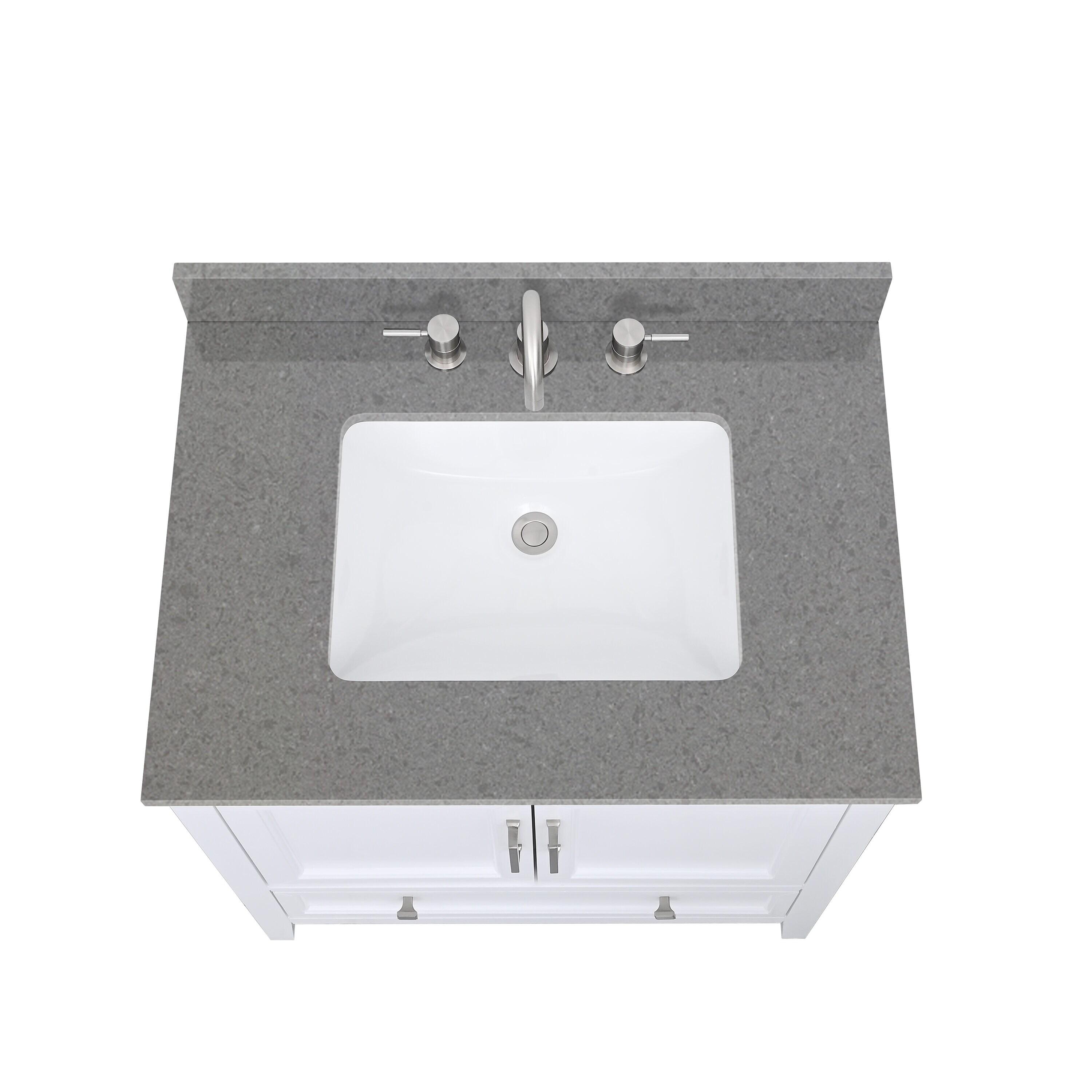 31'' Quartz Single Bathroom Vanity Top with Sink