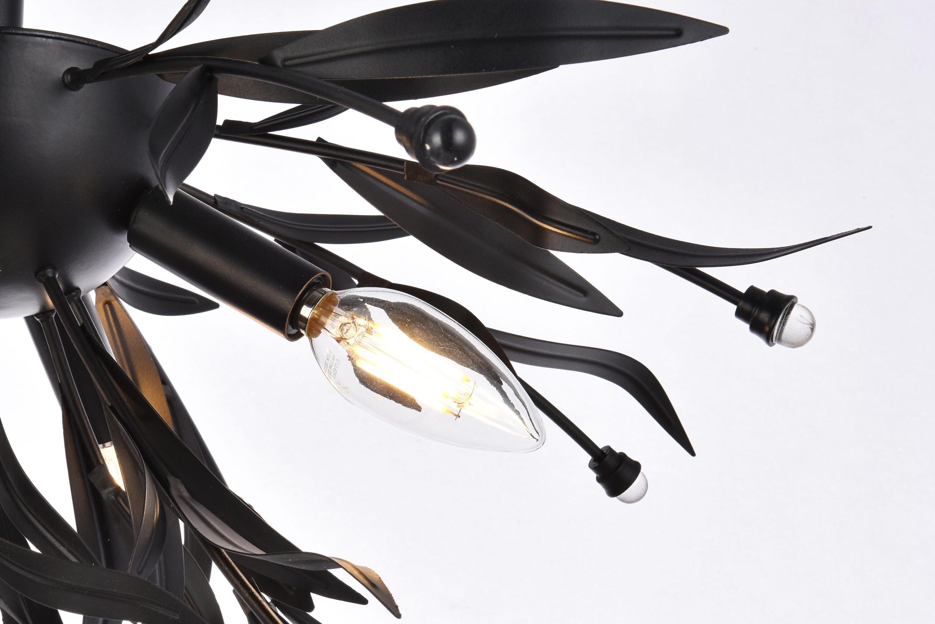 Elegant Lighting Priscilla 18.5 inch flush mount in black