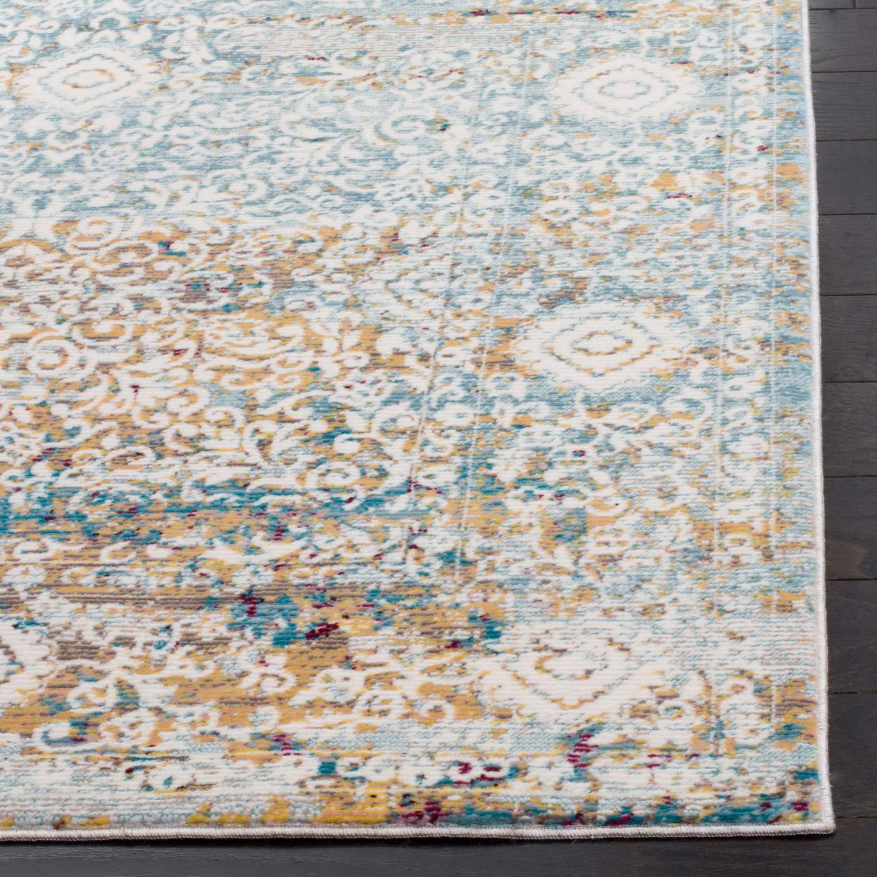 Aria ARA183 Power Loomed Area Rug - Yellow/Cream - 8'x10' - Safavieh.