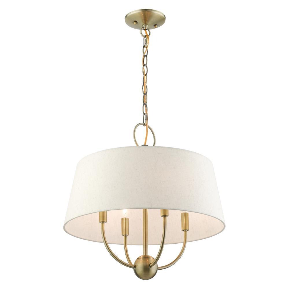 Livex Lighting Cartwright 4 - Light Pendant in  Antique Brass