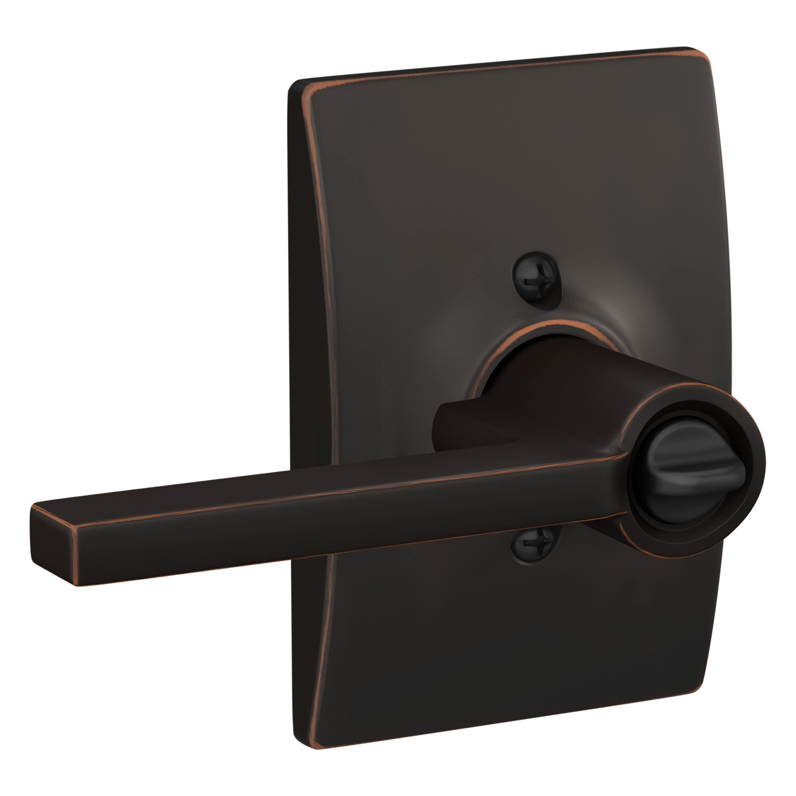 Latitude Aged Bronze Keyed Entry Door Handle with Century Trim
