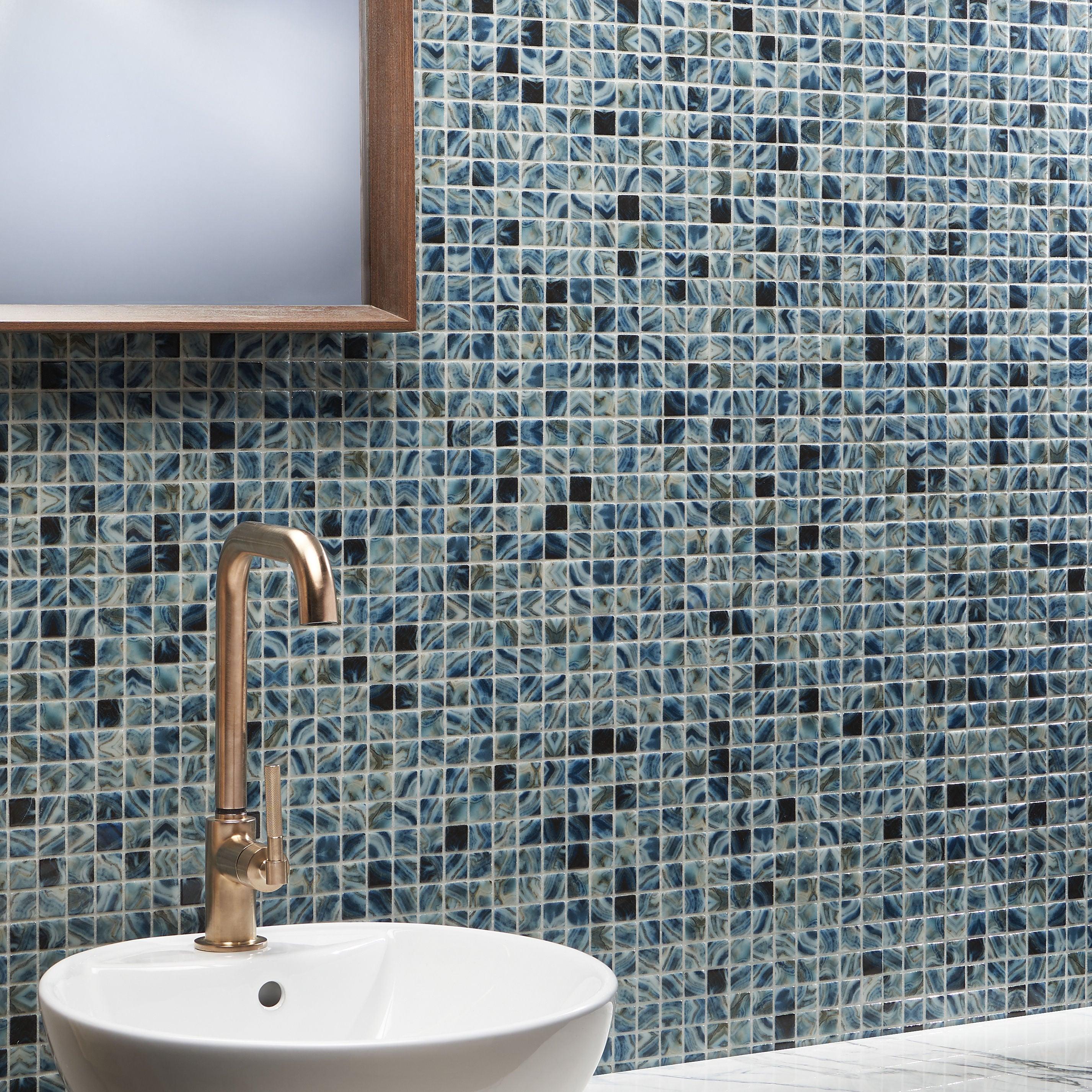 Rapids 1" x 1" Glass Grid Mosaic Wall & Floor Tile