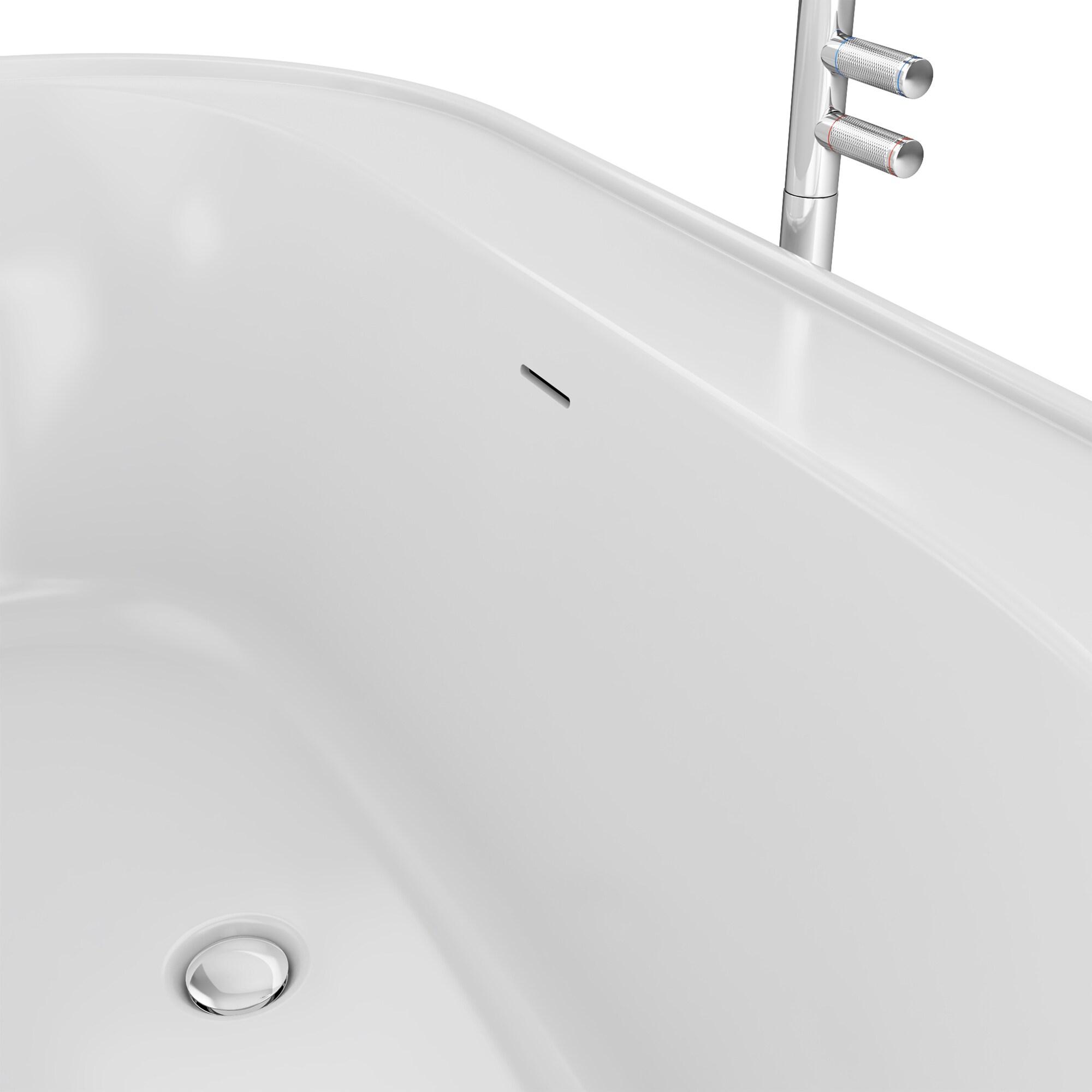 DreamLine BT63X3460C01 Essence 60-1/4 in. L x 34-1/4 in. W x 23-5/8 in. H Freestanding Acrylic Bathtub