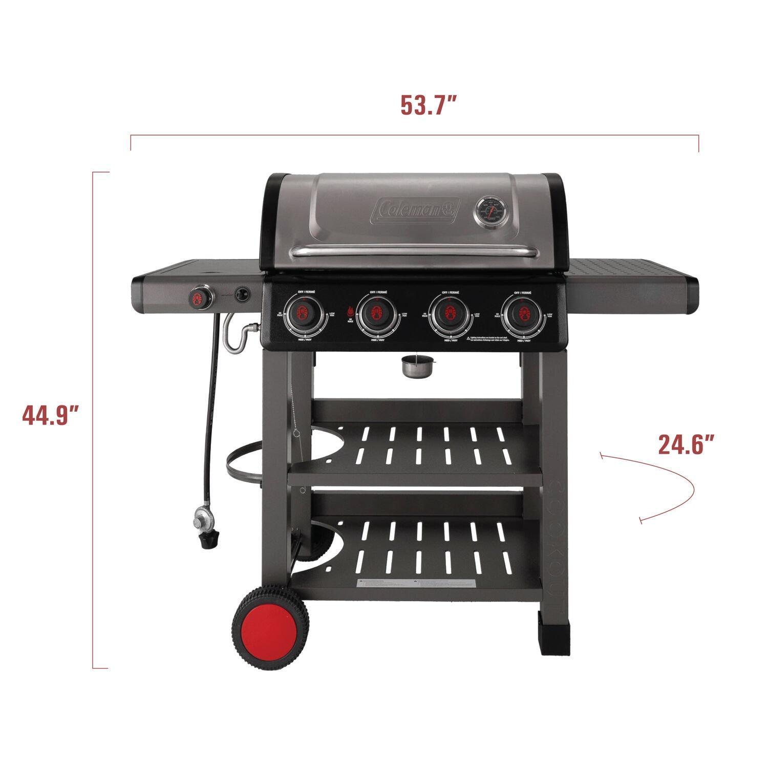 Coleman Cookout 4-Burner 36,000 BTU Propane BBQ Gas Grill w/ Side Burner, 637-Sq. In Cooking Surface