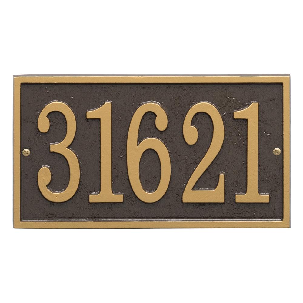 Bronze and Gold Rectangular Metal Address Plaque