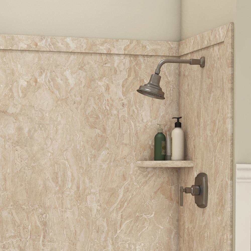 FlexStone Elite 60"W x 32"D x 60"H Alcove Bathtub Surround