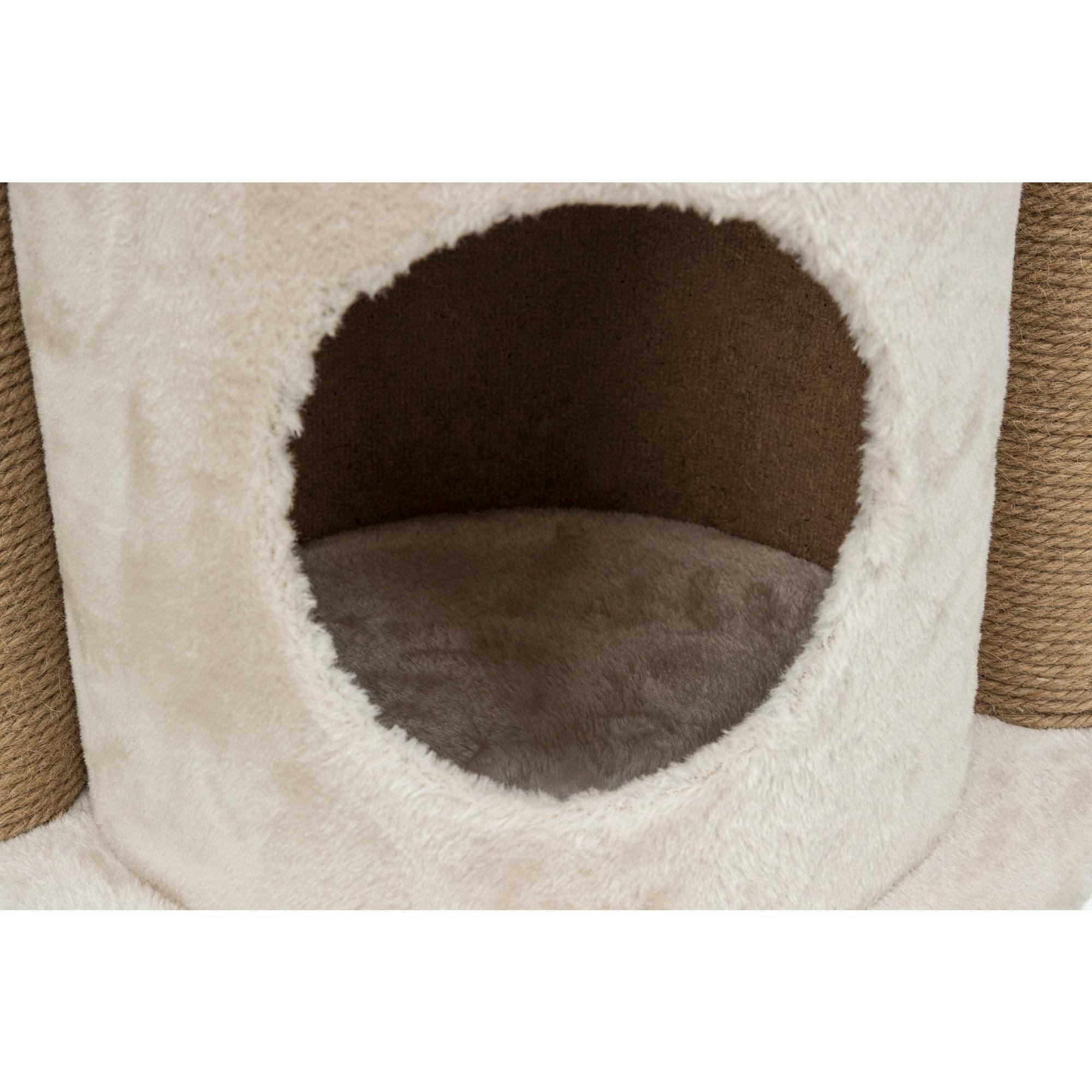 TRIXIE TRIXIE Nayra 32.7" Cat Tree, 3-Level Cat Scratcher, Plush Covered Cat Condo Removable Bed, Platform & Perch